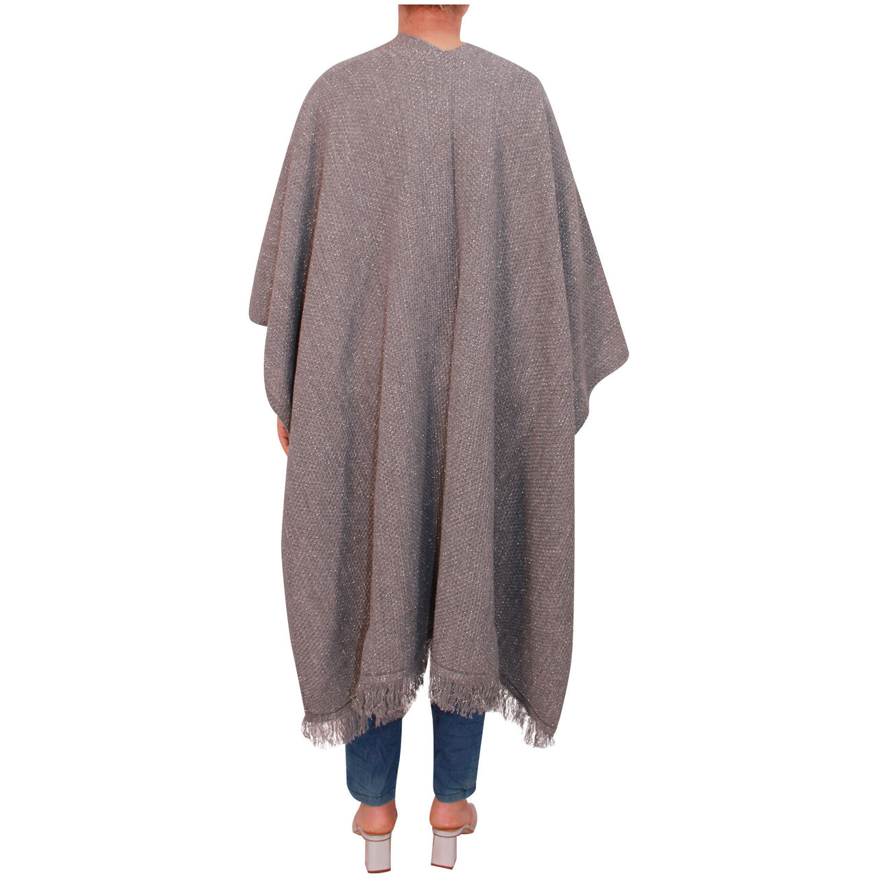 Vrouwen Sjaal Dames Gebreide Poncho Cape Sjaal Meisjes Warme Wrap Sjaal Winter Effen Lurex