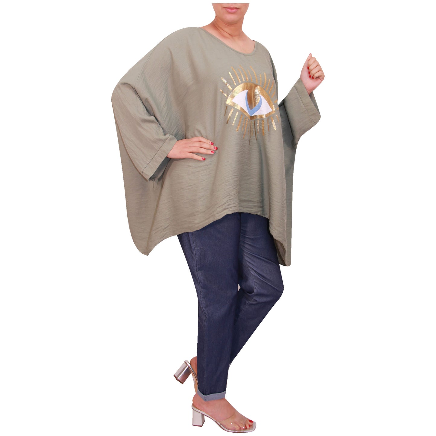Mesdames fashion top femmes plus taille kimono eye top filles