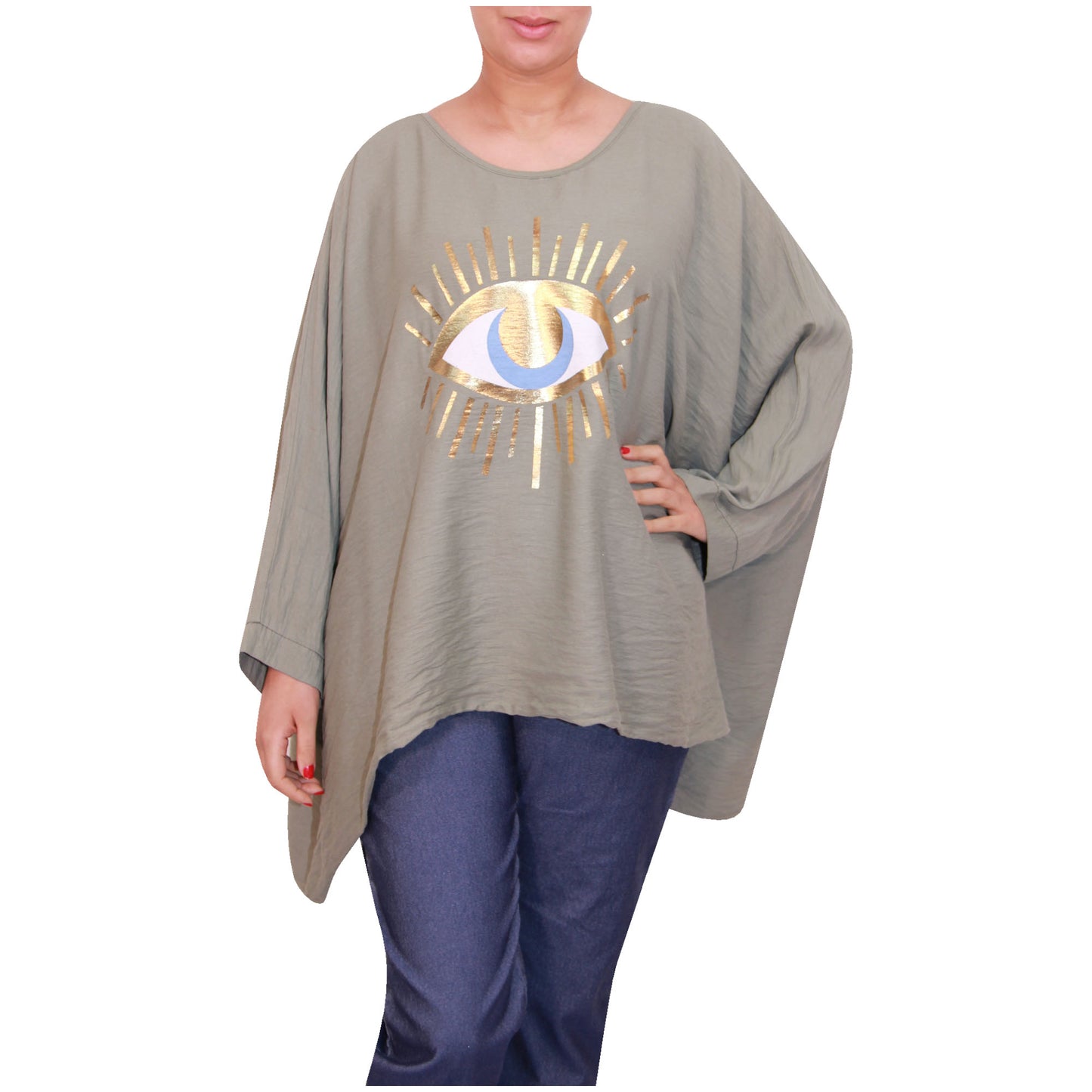 Mesdames fashion top femmes plus taille kimono eye top filles