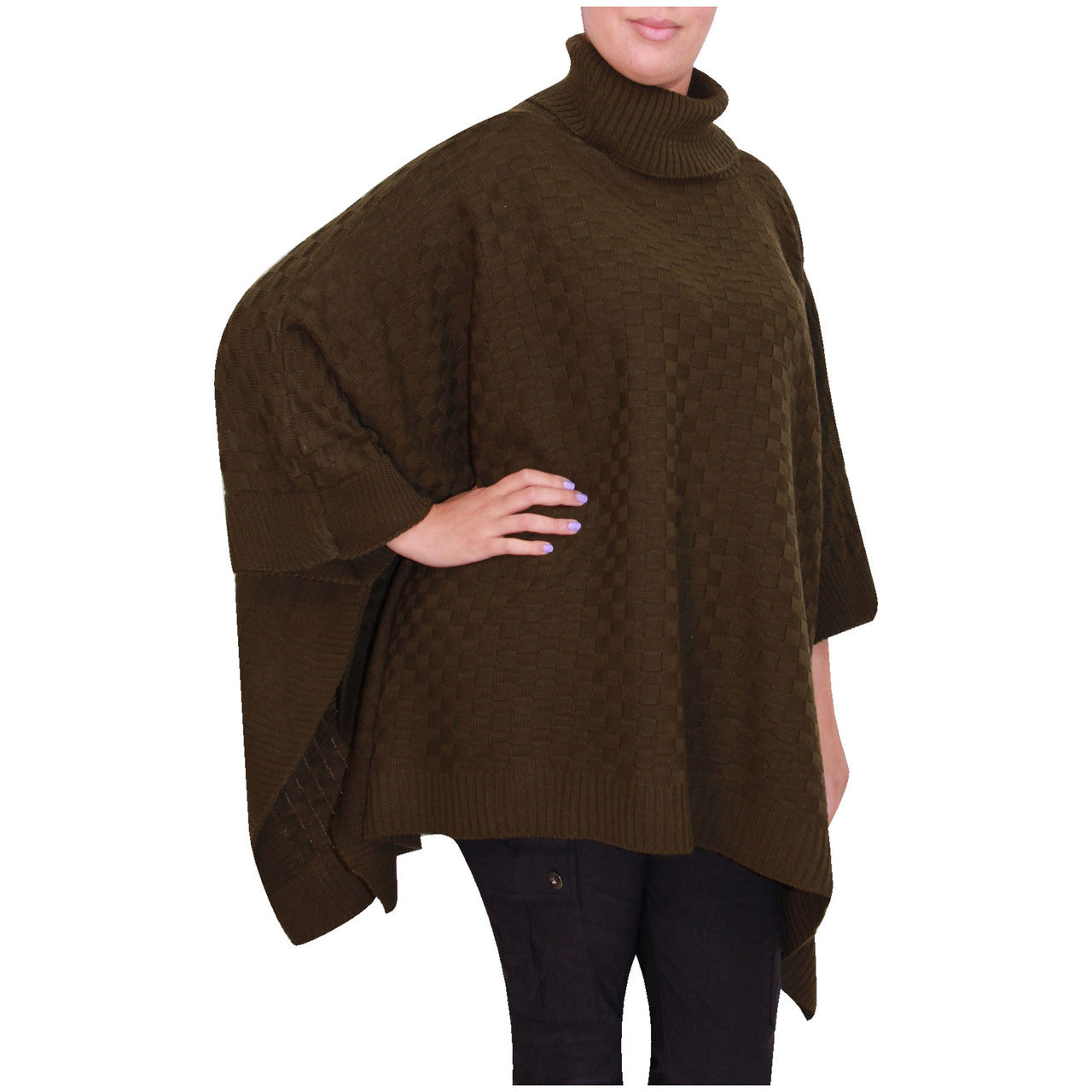 Femmes Poncho Mesdames Col Bénitier tricoté Poncho Cape Châle Écharpe Wrap