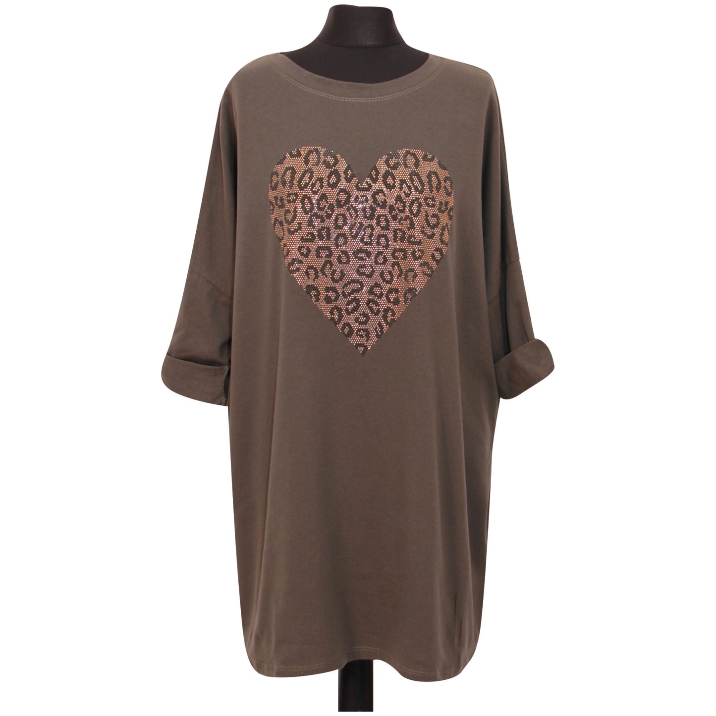 Dames Italiaanse harttop Dames katoenen tuniektop met dierenprint