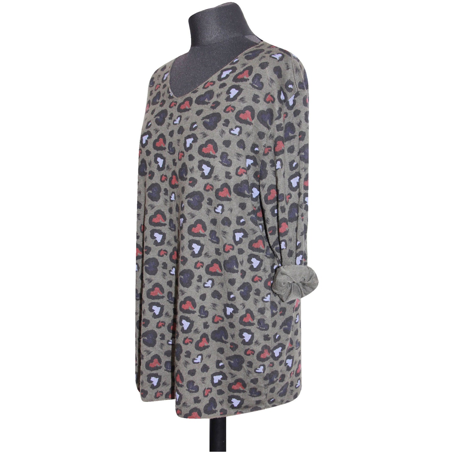 femmes italiennes hauts dames hiver imprimé animal longueur courte