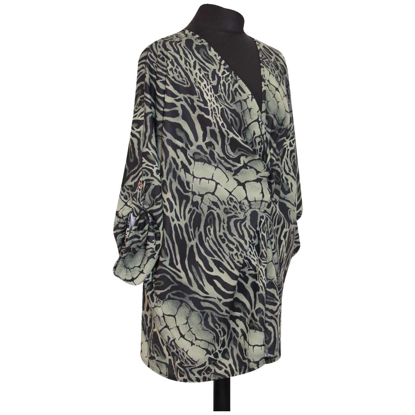 top italien pour femme imprimé animal TWIST FRONT BATWING