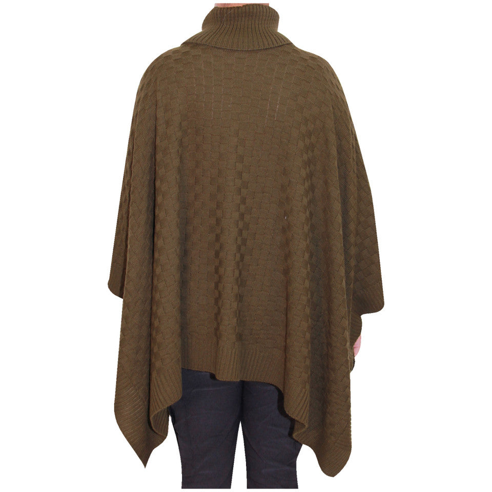 Femmes Poncho Mesdames Col Bénitier tricoté Poncho Cape Châle Écharpe Wrap