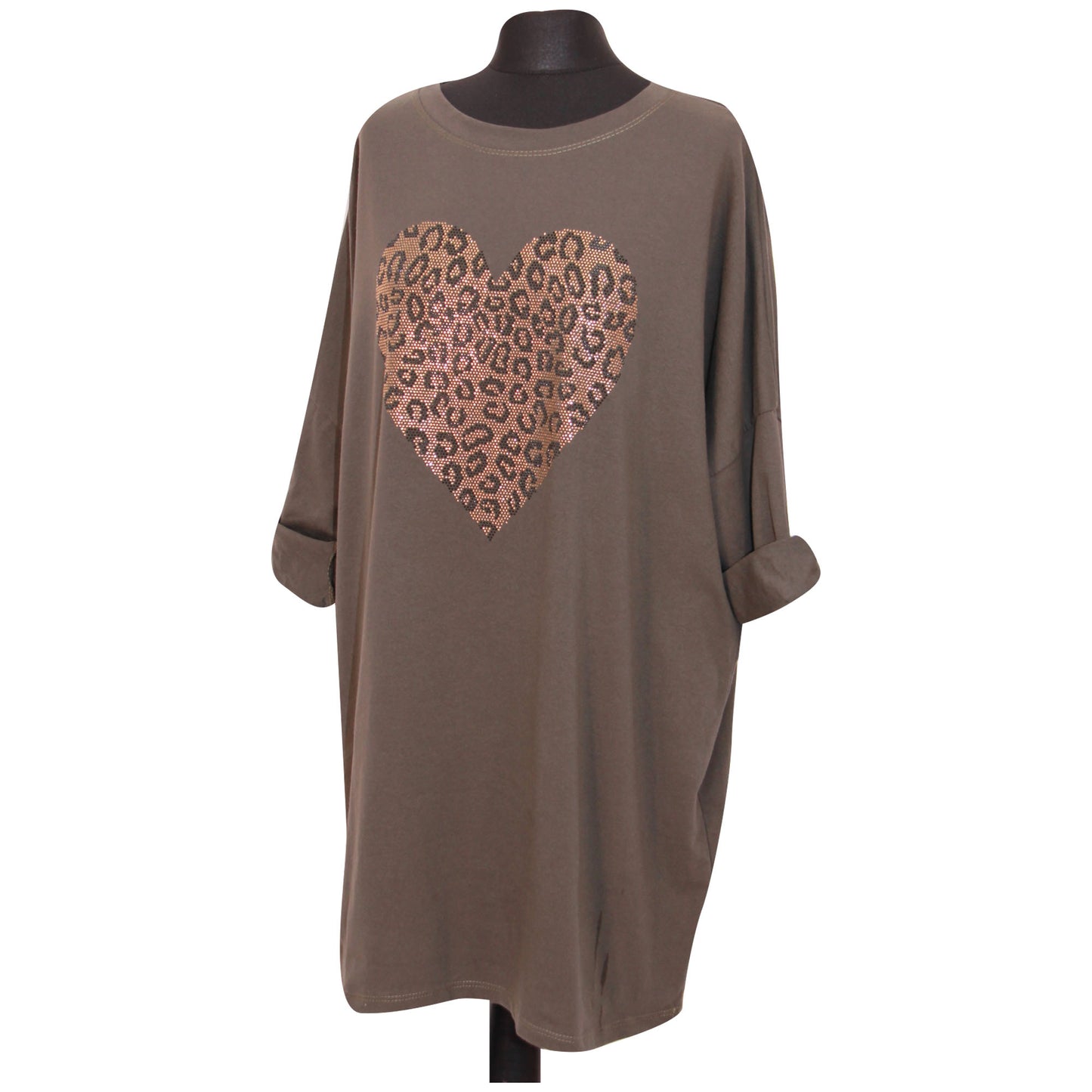Dames Italiaanse harttop Dames katoenen tuniektop met dierenprint