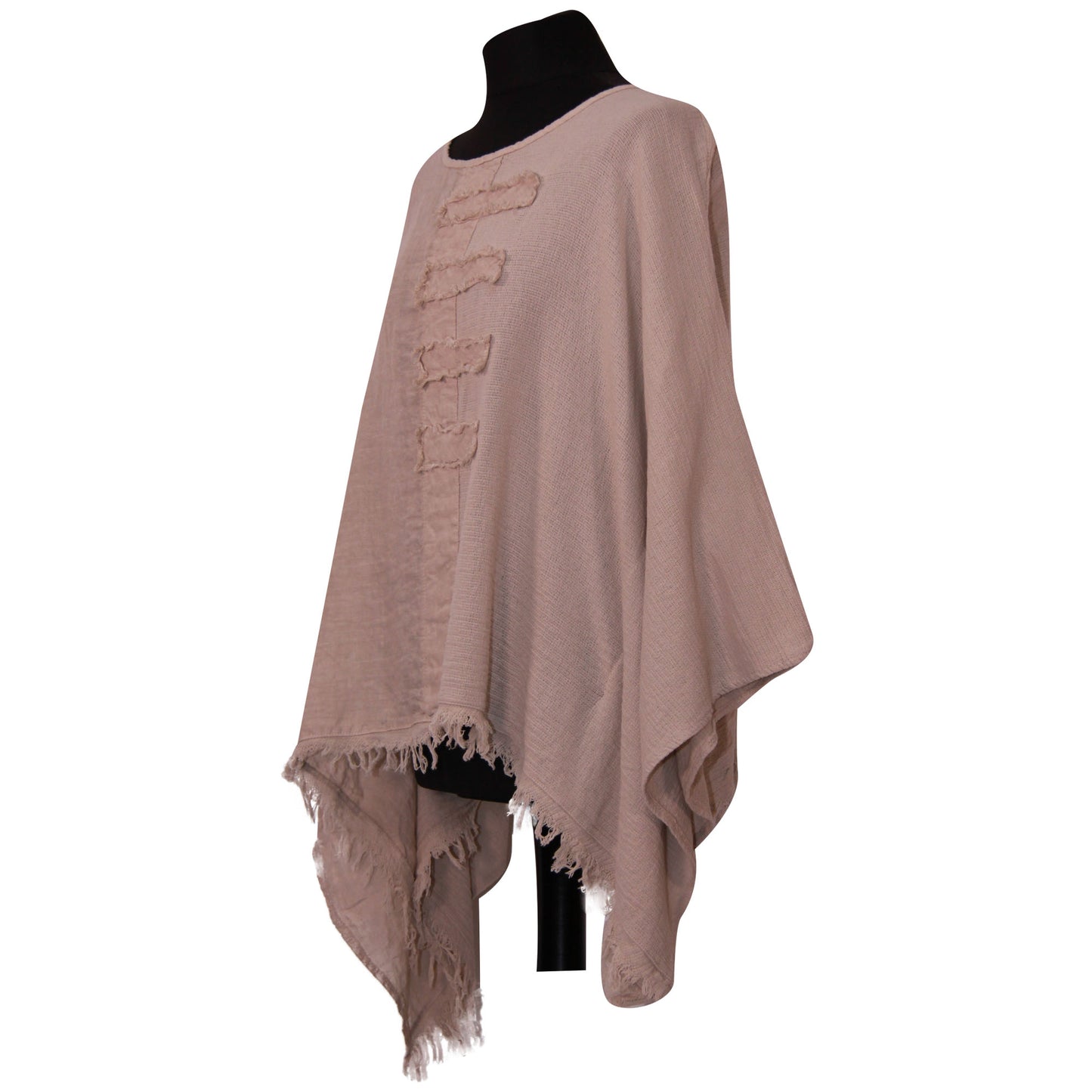 Eigenzinnige dames Italiaanse kimono dames ponchotop in linnen katoen - Lagenlook Raw