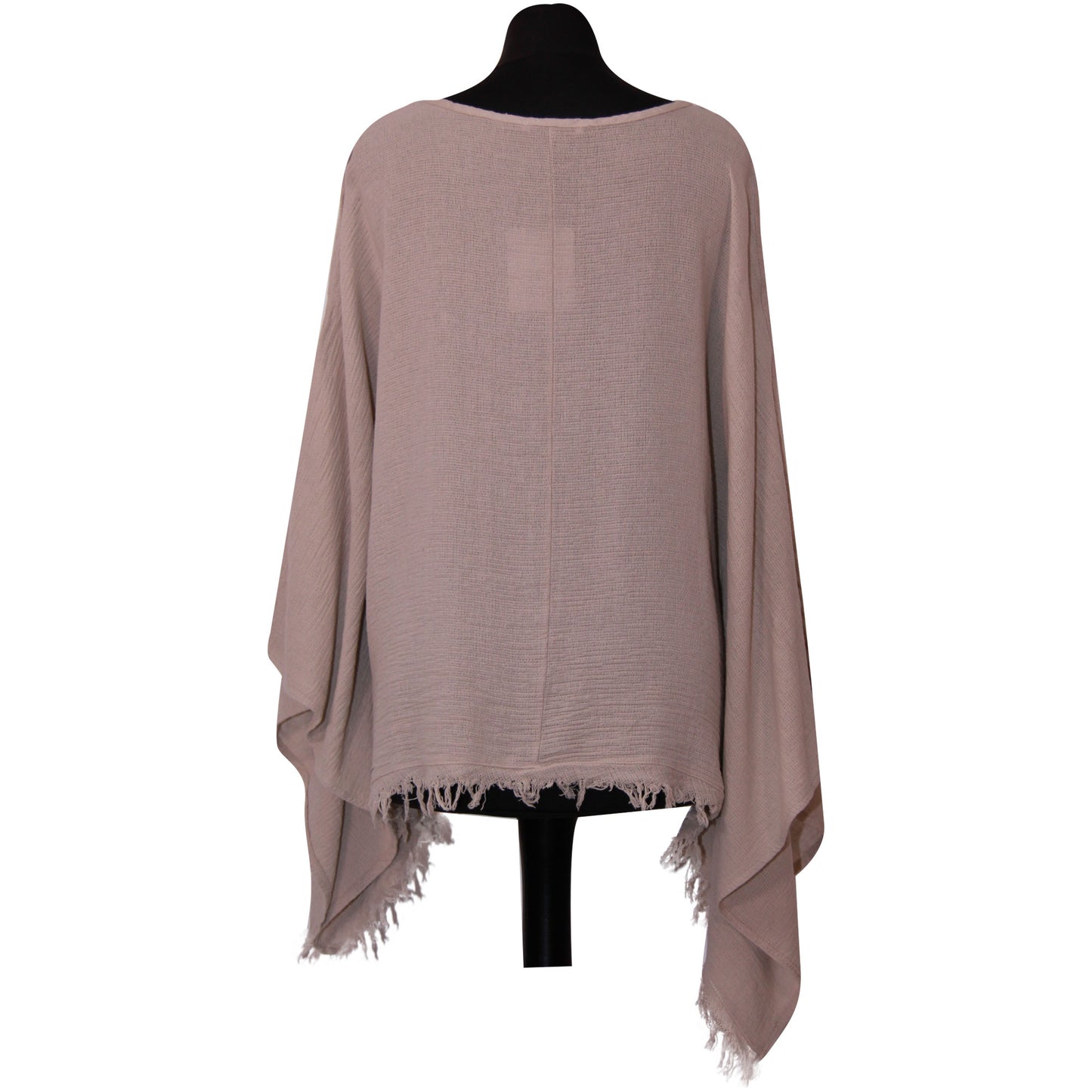 Eigenzinnige dames Italiaanse kimono dames ponchotop in linnen katoen - Lagenlook Raw