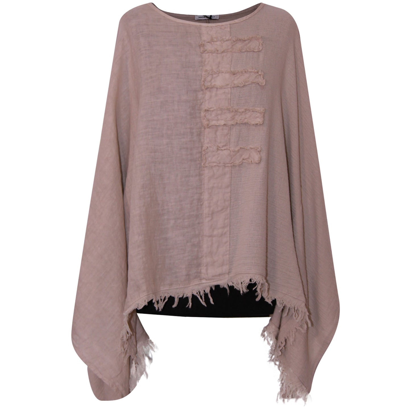Eigenzinnige dames Italiaanse kimono dames ponchotop in linnen katoen - Lagenlook Raw