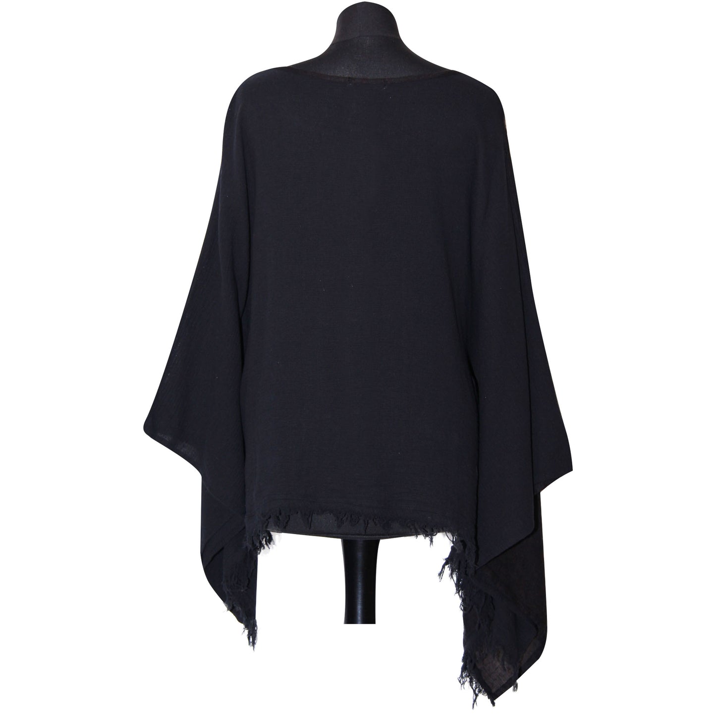 Eigenzinnige dames Italiaanse kimono dames ponchotop in linnen katoen - Lagenlook Raw