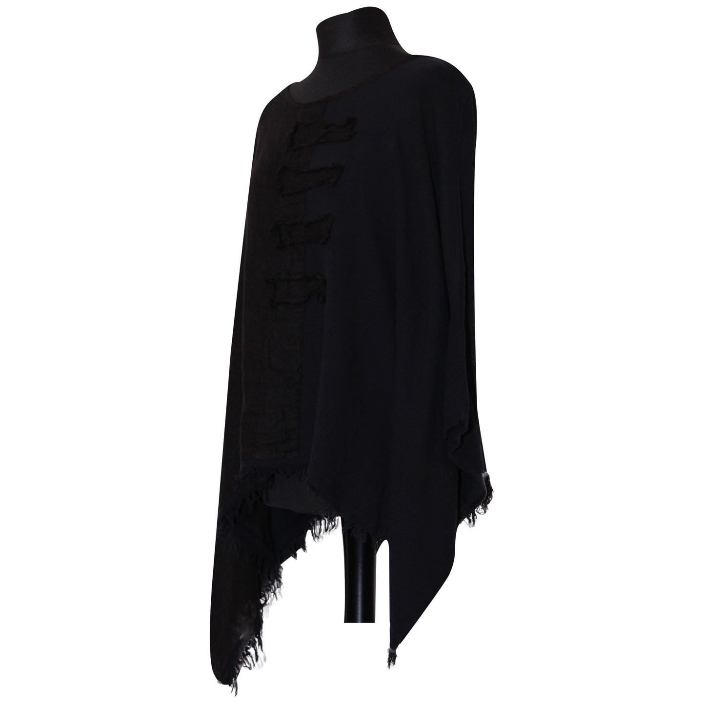 Eigenzinnige dames Italiaanse kimono dames ponchotop in linnen katoen - Lagenlook Raw