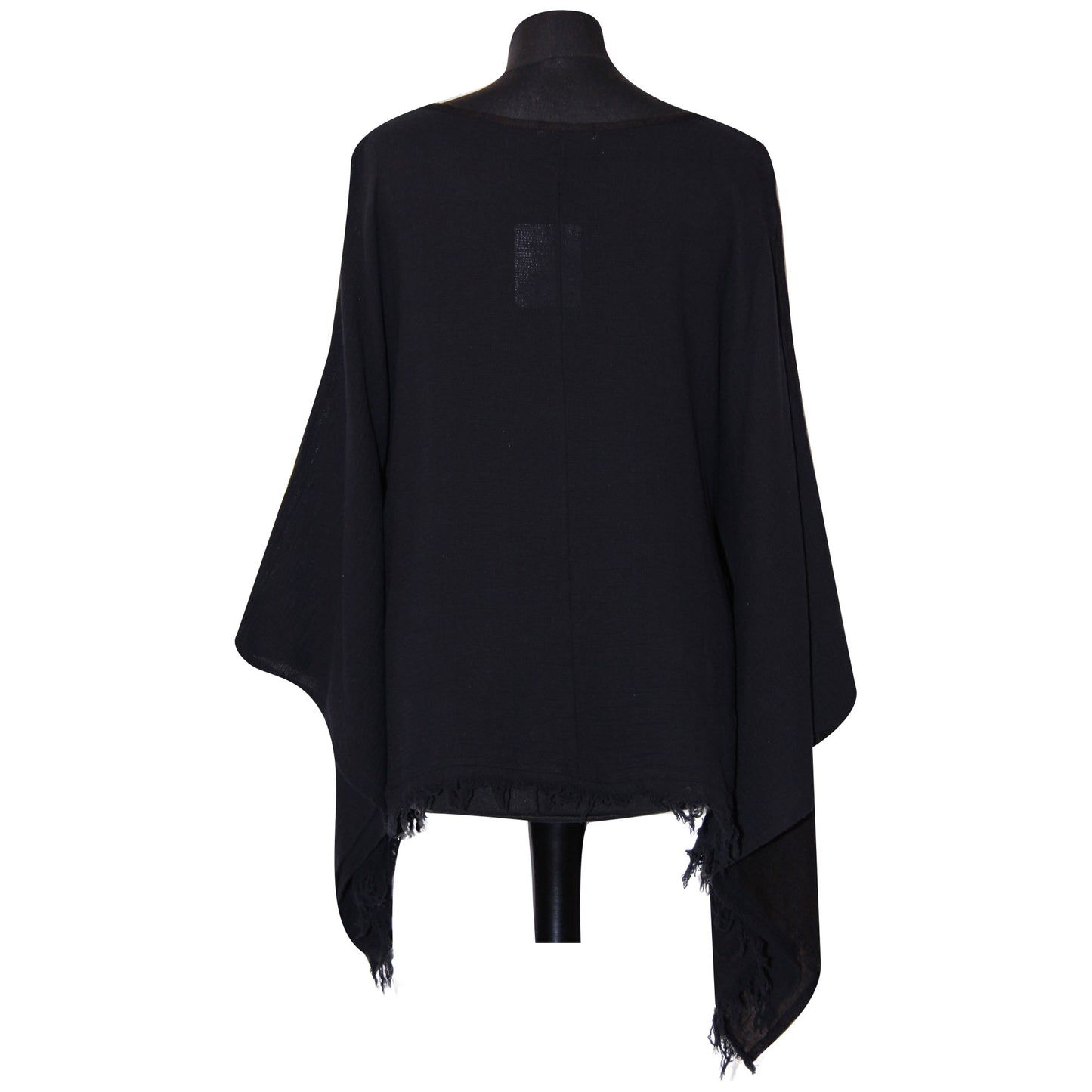 Eigenzinnige dames Italiaanse kimono dames ponchotop in linnen katoen - Lagenlook Raw