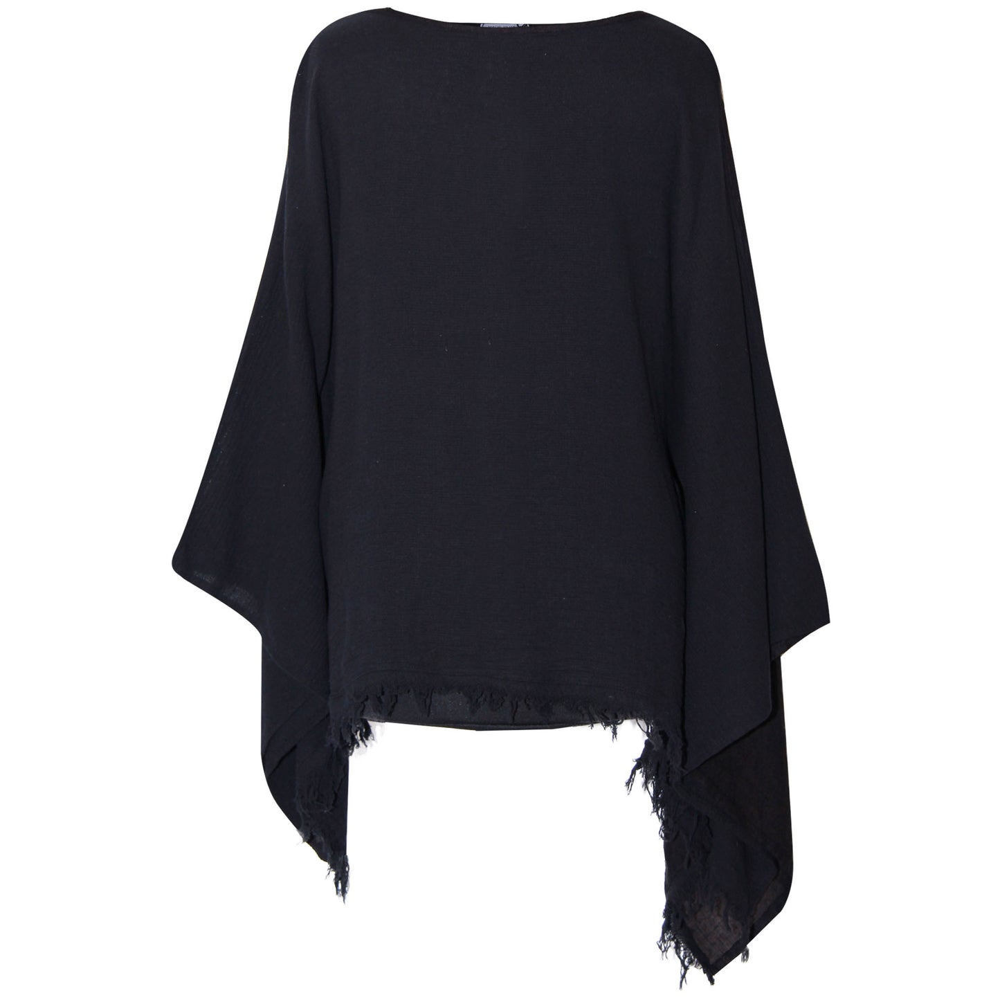 Eigenzinnige dames Italiaanse kimono dames ponchotop in linnen katoen - Lagenlook Raw