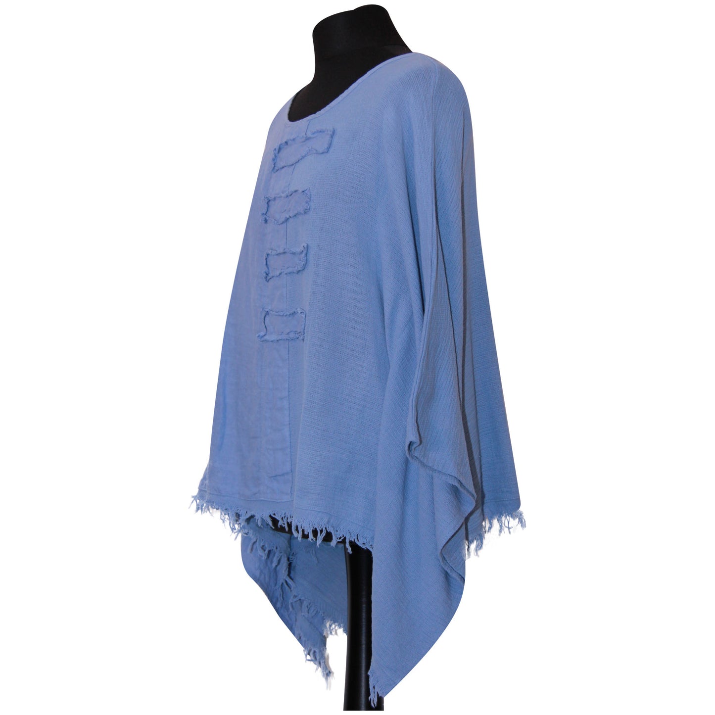 Eigenzinnige dames Italiaanse kimono dames ponchotop in linnen katoen - Lagenlook Raw