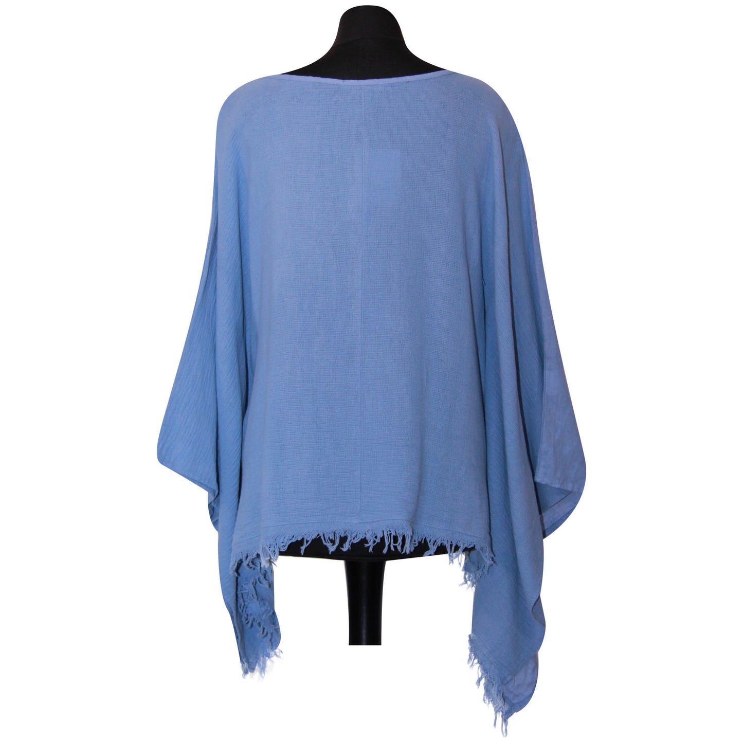 Eigenzinnige dames Italiaanse kimono dames ponchotop in linnen katoen - Lagenlook Raw