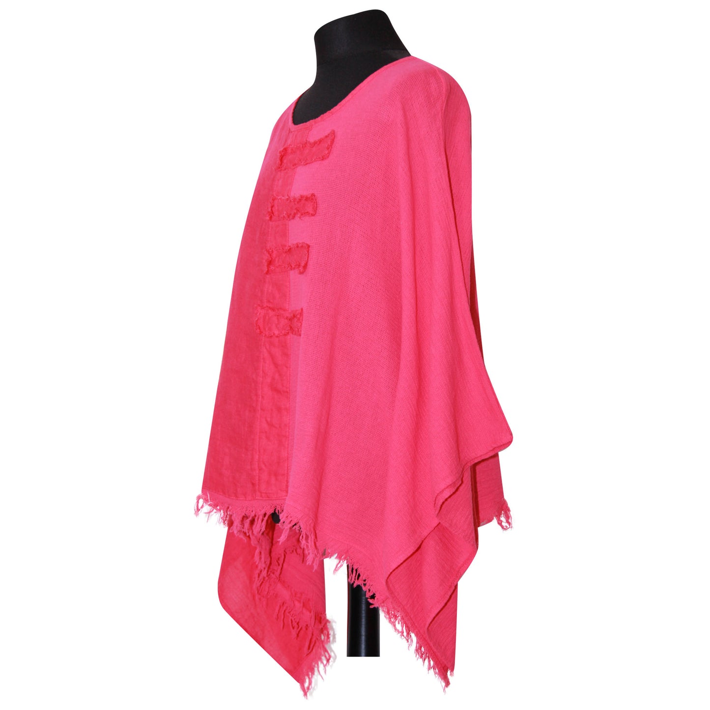 Eigenzinnige dames Italiaanse kimono dames ponchotop in linnen katoen - Lagenlook Raw