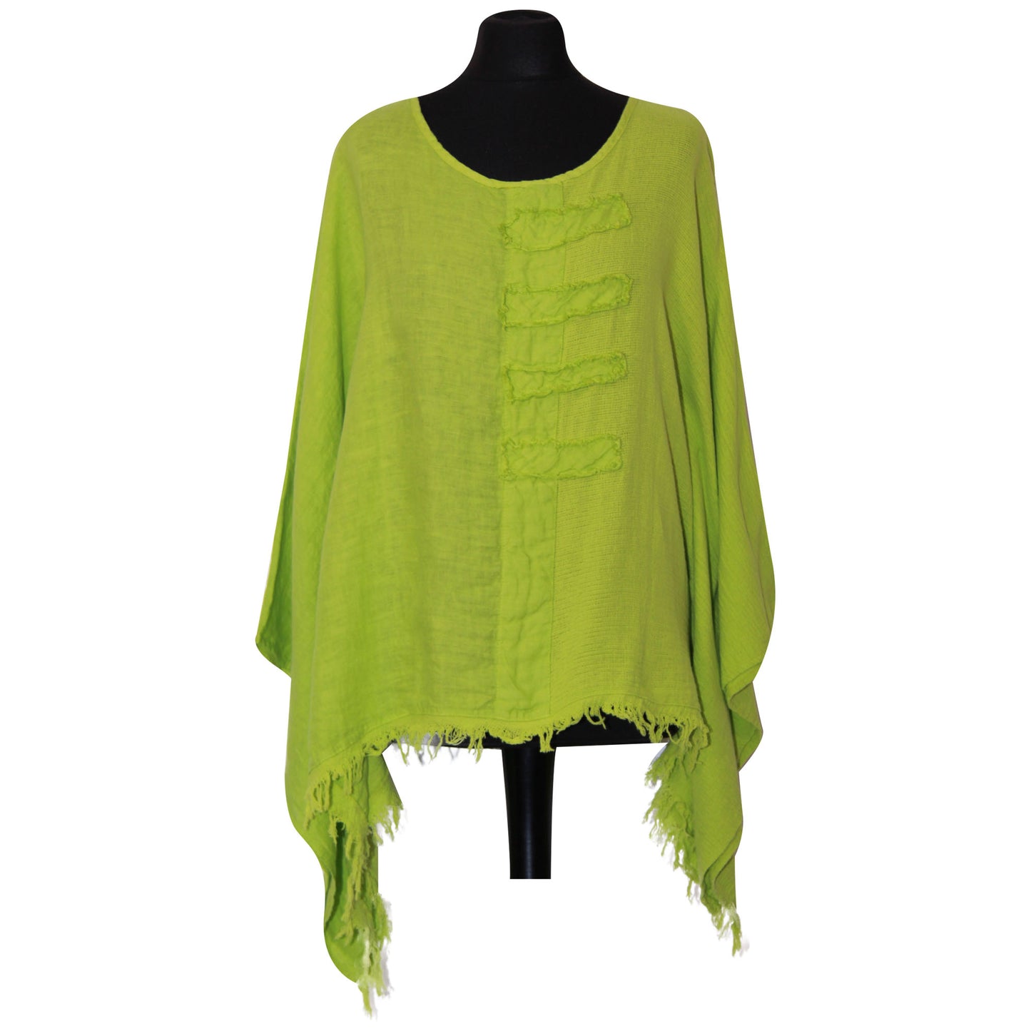 Eigenzinnige dames Italiaanse kimono dames ponchotop in linnen katoen - Lagenlook Raw
