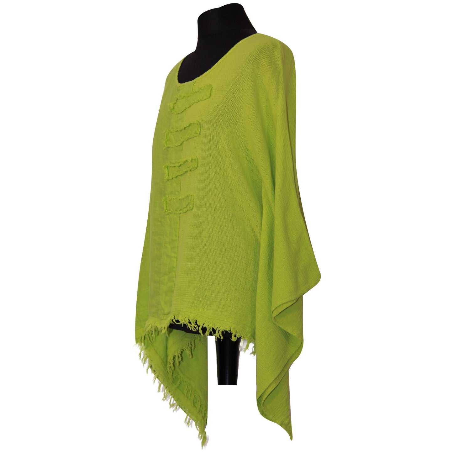 Eigenzinnige dames Italiaanse kimono dames ponchotop in linnen katoen - Lagenlook Raw