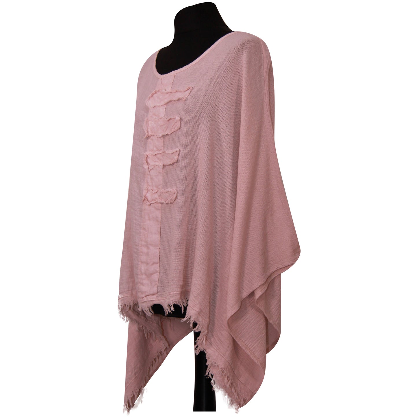 Eigenzinnige dames Italiaanse kimono dames ponchotop in linnen katoen - Lagenlook Raw