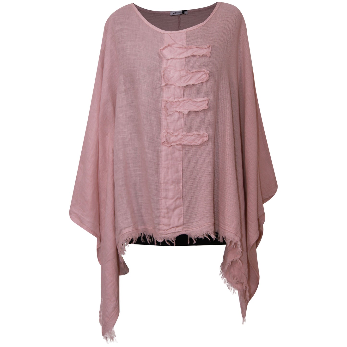 Eigenzinnige dames Italiaanse kimono dames ponchotop in linnen katoen - Lagenlook Raw