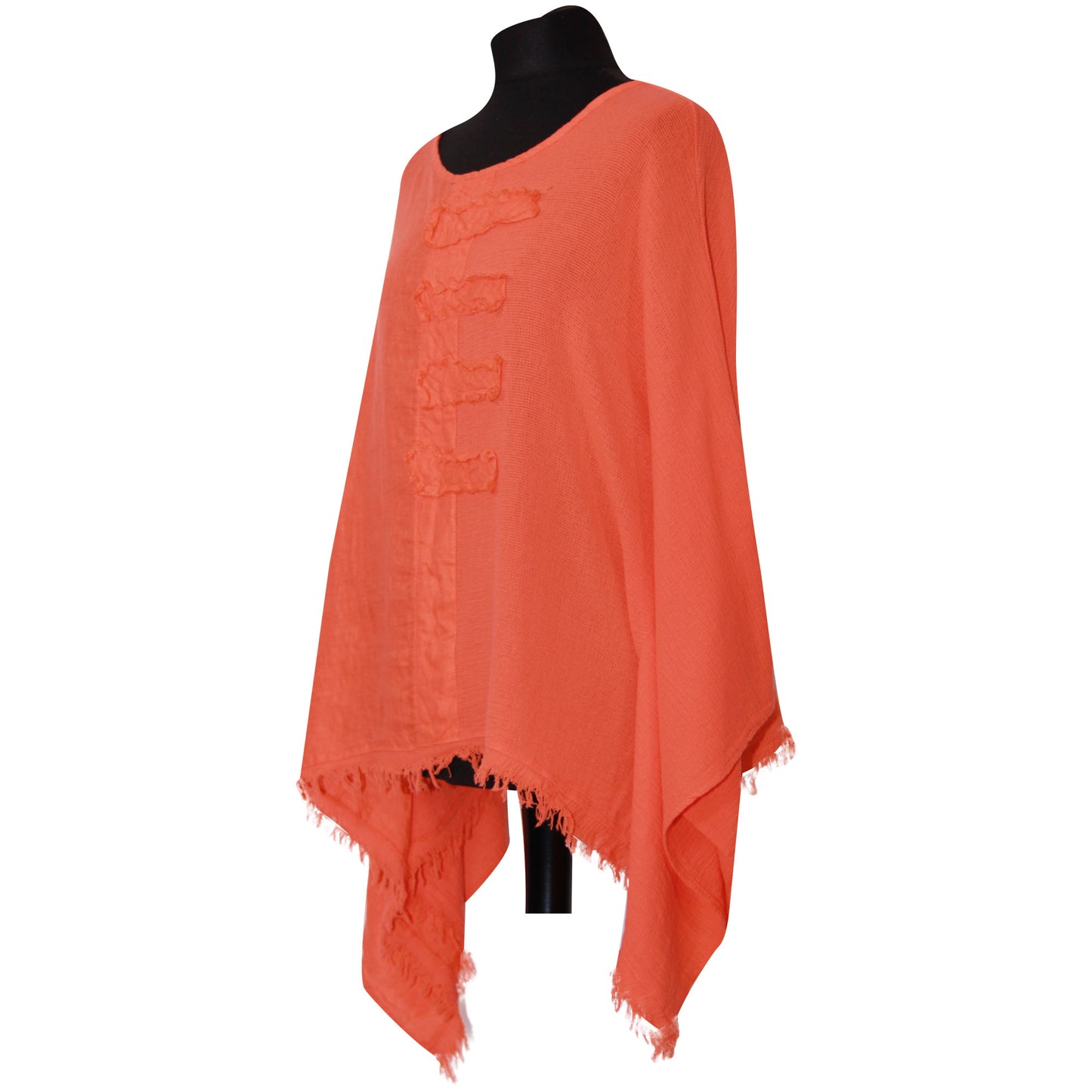 Eigenzinnige dames Italiaanse kimono dames ponchotop in linnen katoen - Lagenlook Raw