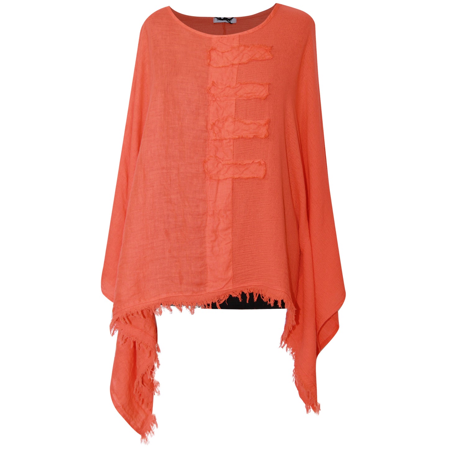 Eigenzinnige dames Italiaanse kimono dames ponchotop in linnen katoen - Lagenlook Raw