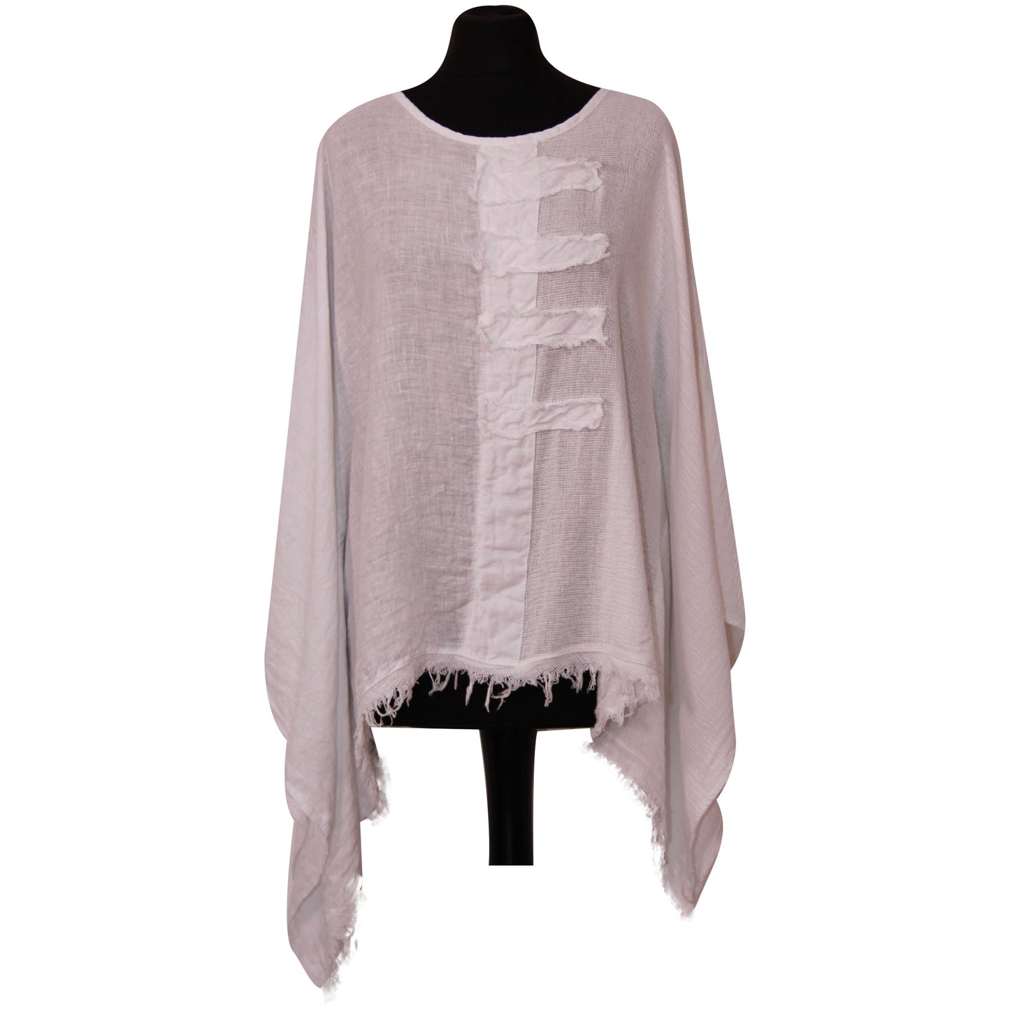 Eigenzinnige dames Italiaanse kimono dames ponchotop in linnen katoen - Lagenlook Raw