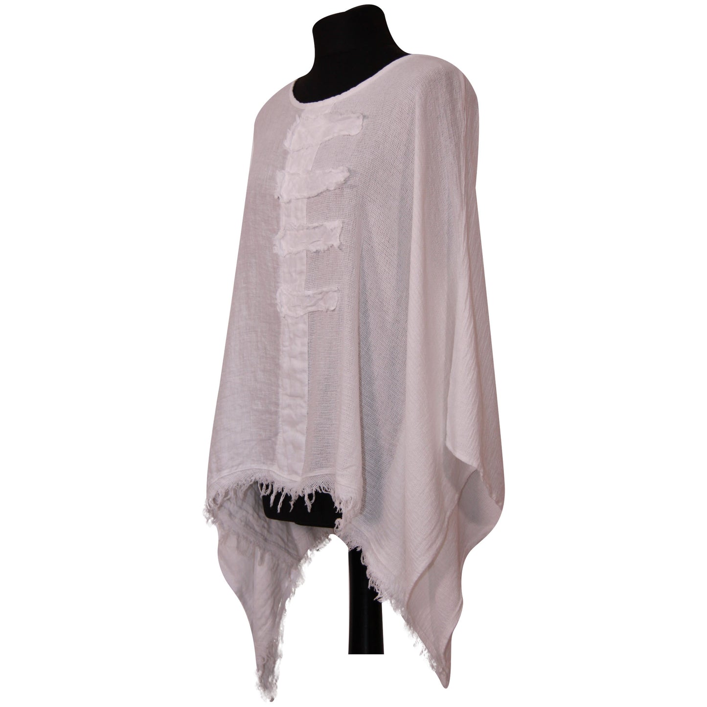 Eigenzinnige dames Italiaanse kimono dames ponchotop in linnen katoen - Lagenlook Raw
