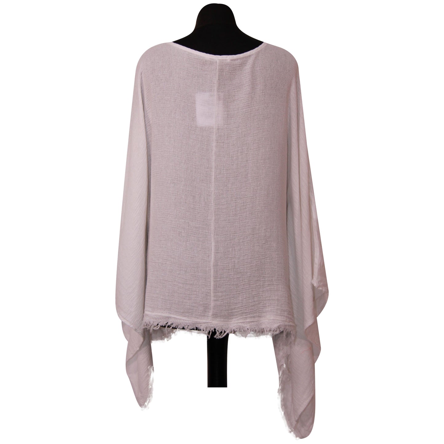 Eigenzinnige dames Italiaanse kimono dames ponchotop in linnen katoen - Lagenlook Raw