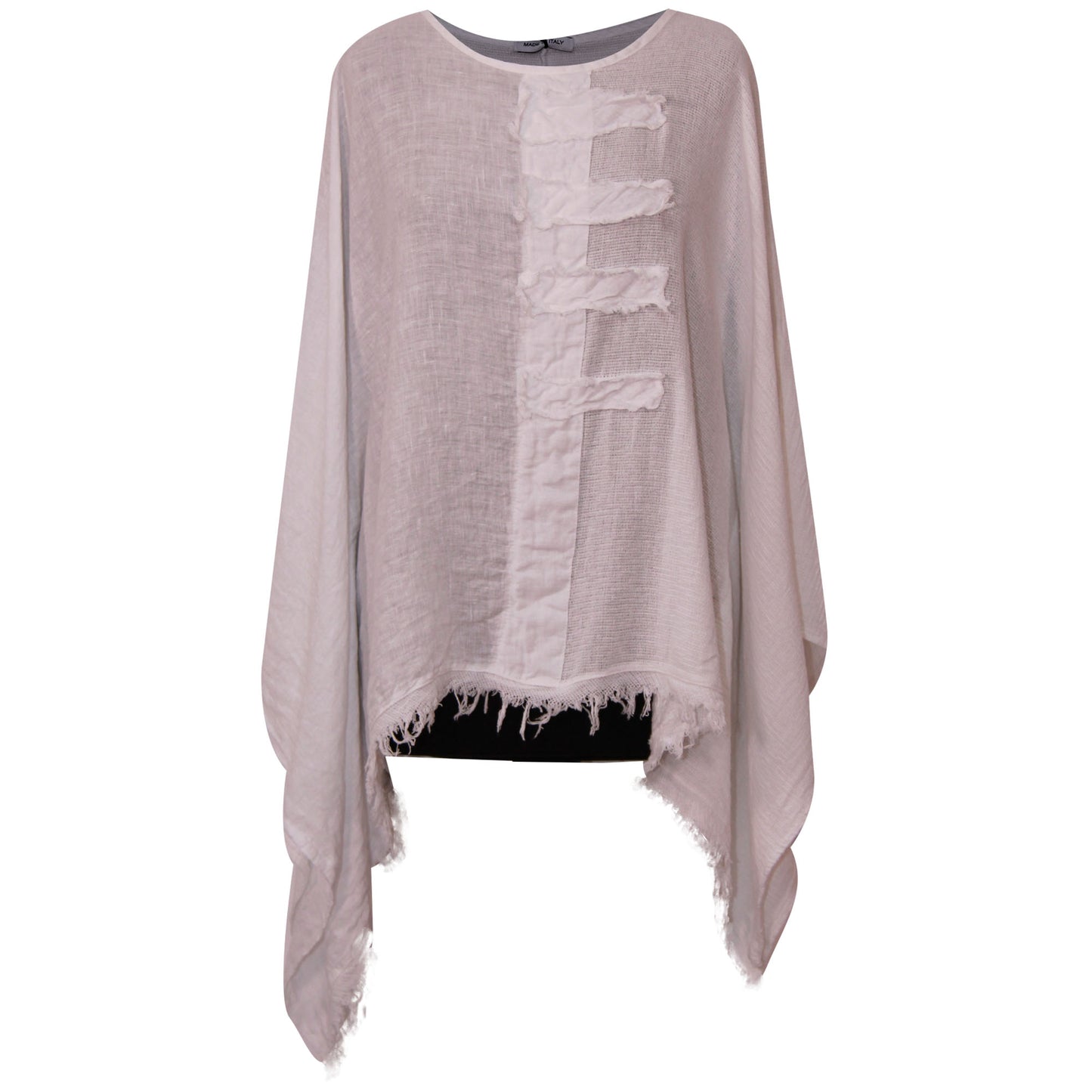 Eigenzinnige dames Italiaanse kimono dames ponchotop in linnen katoen - Lagenlook Raw