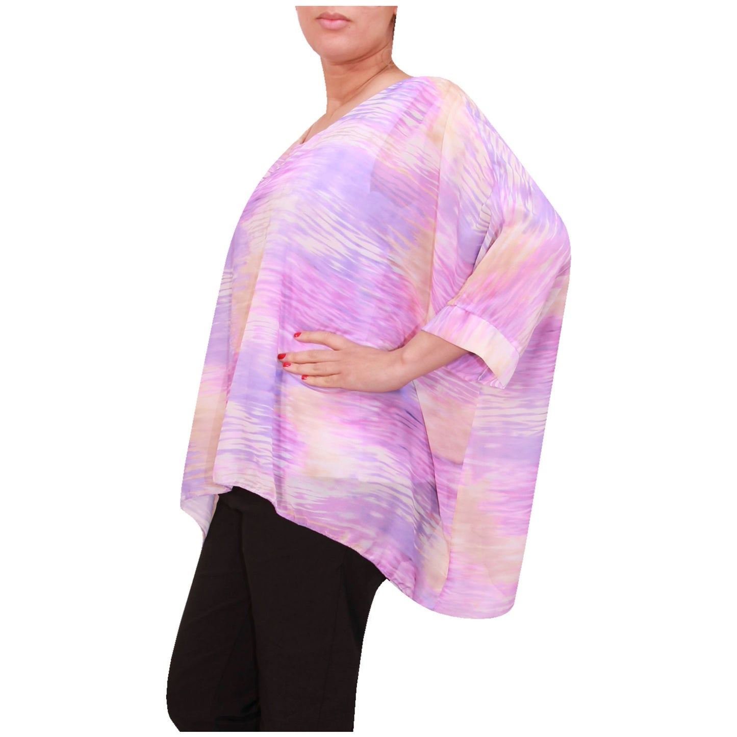 Top femme chemisier en mousseline de soie Tie Dye