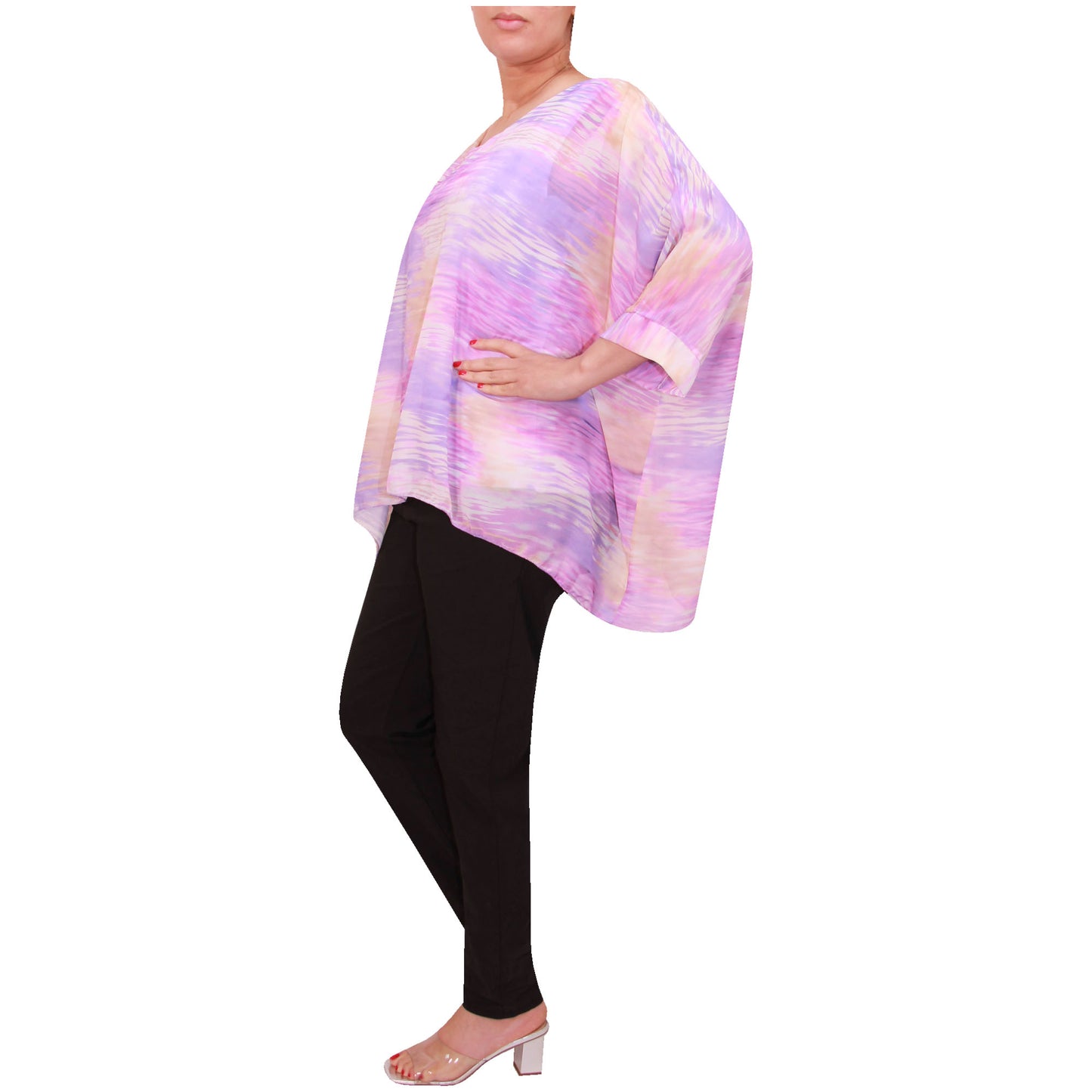 Top femme chemisier en mousseline de soie Tie Dye