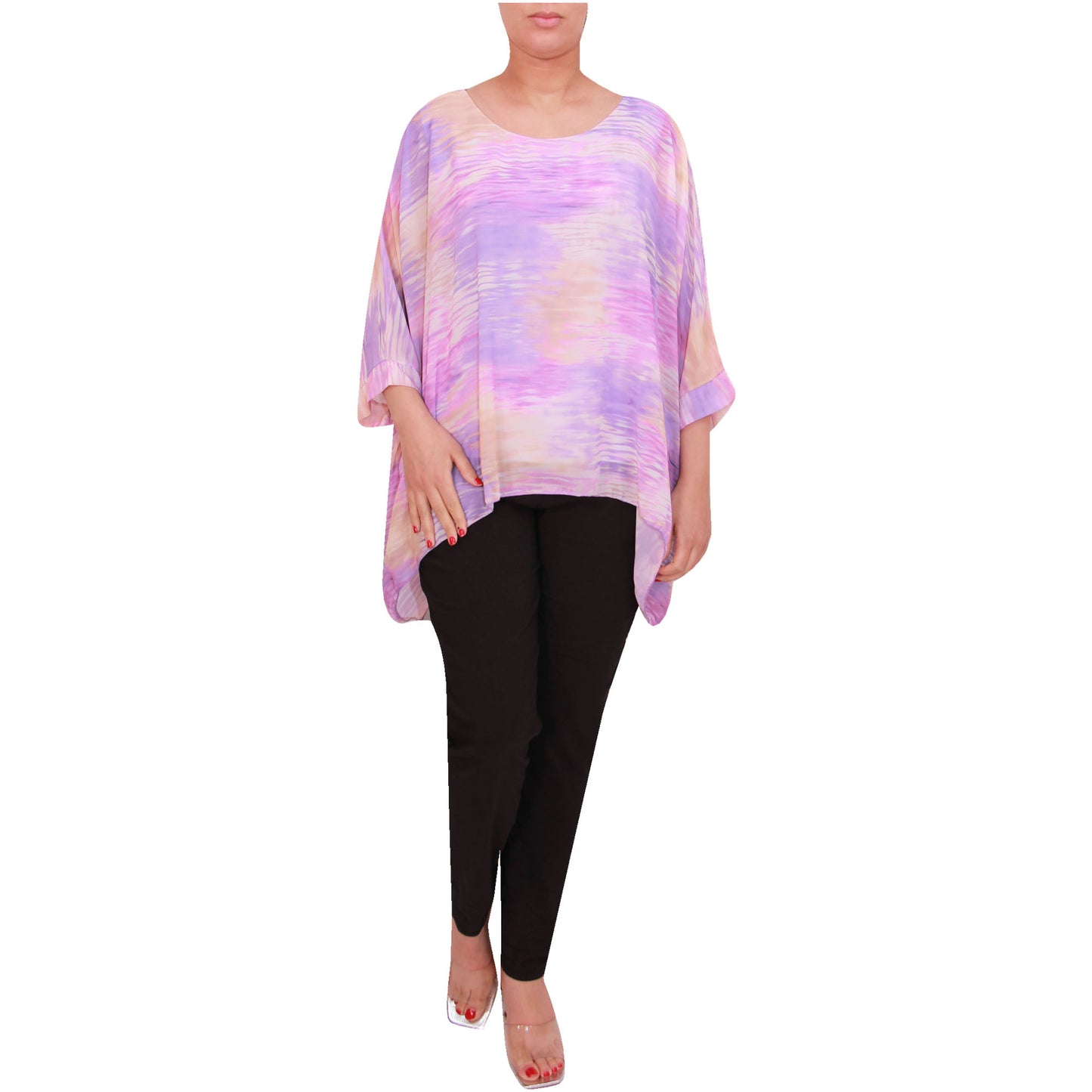 Top femme chemisier en mousseline de soie Tie Dye