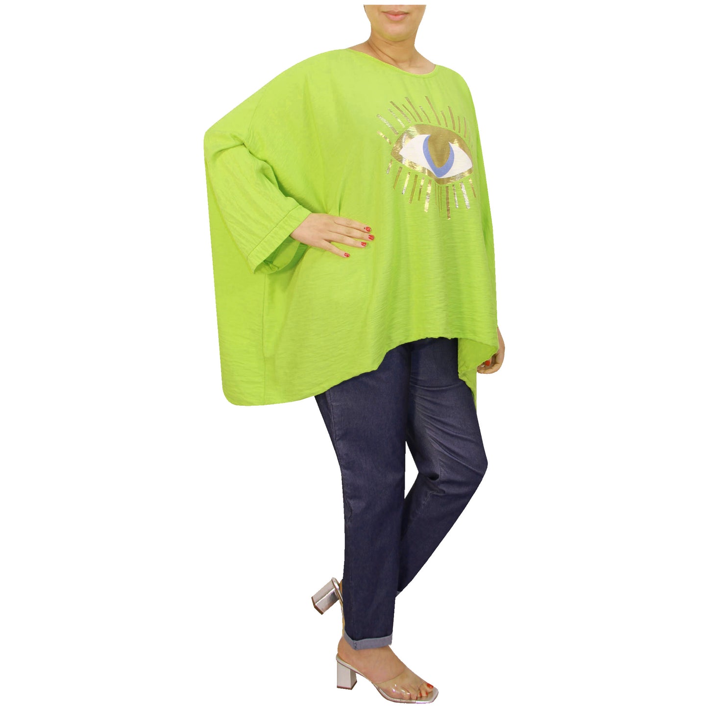 Mesdames fashion top femmes plus taille kimono eye top filles