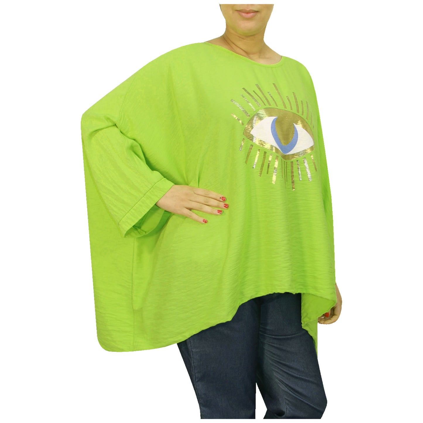 Mesdames fashion top femmes plus taille kimono eye top filles