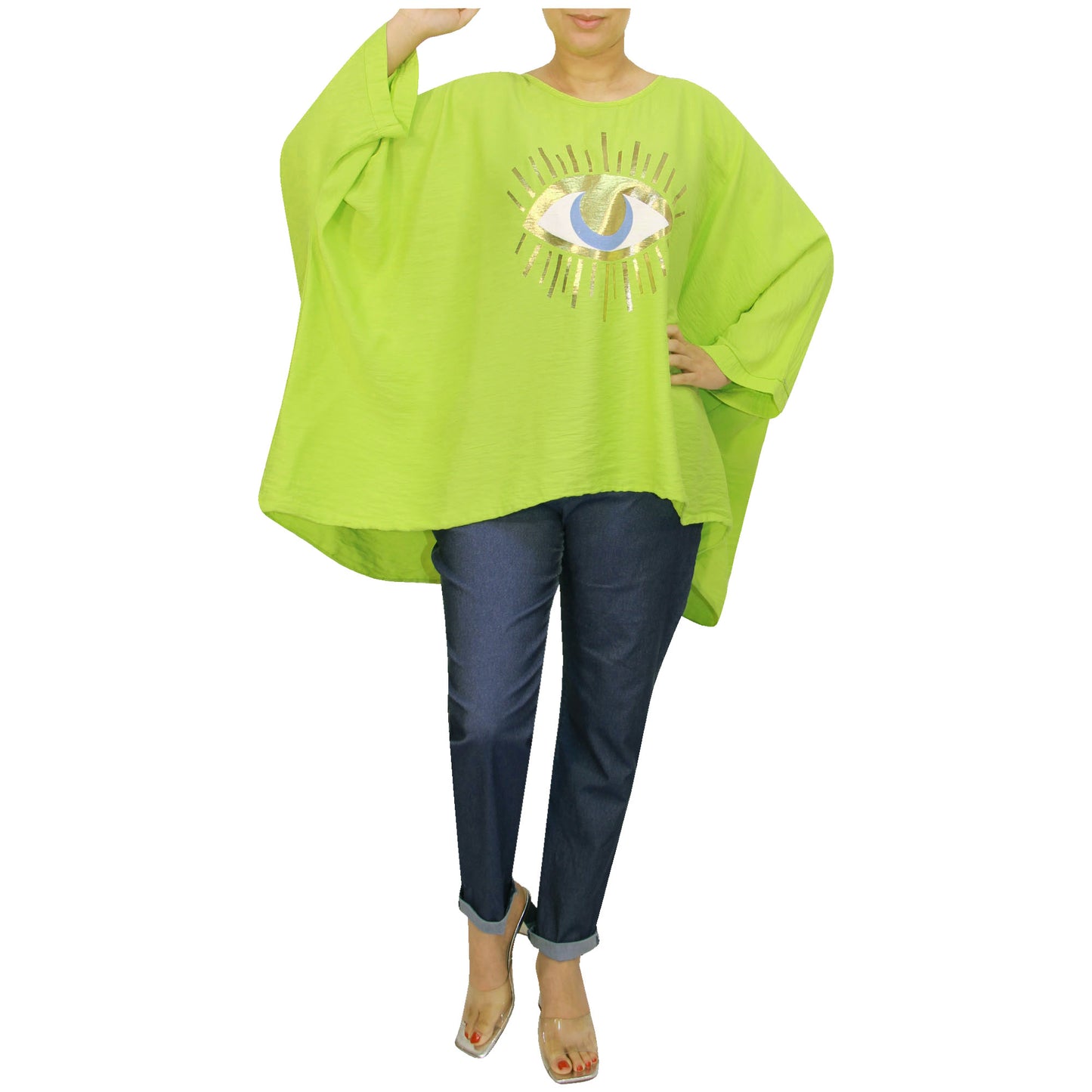 Mesdames fashion top femmes plus taille kimono eye top filles