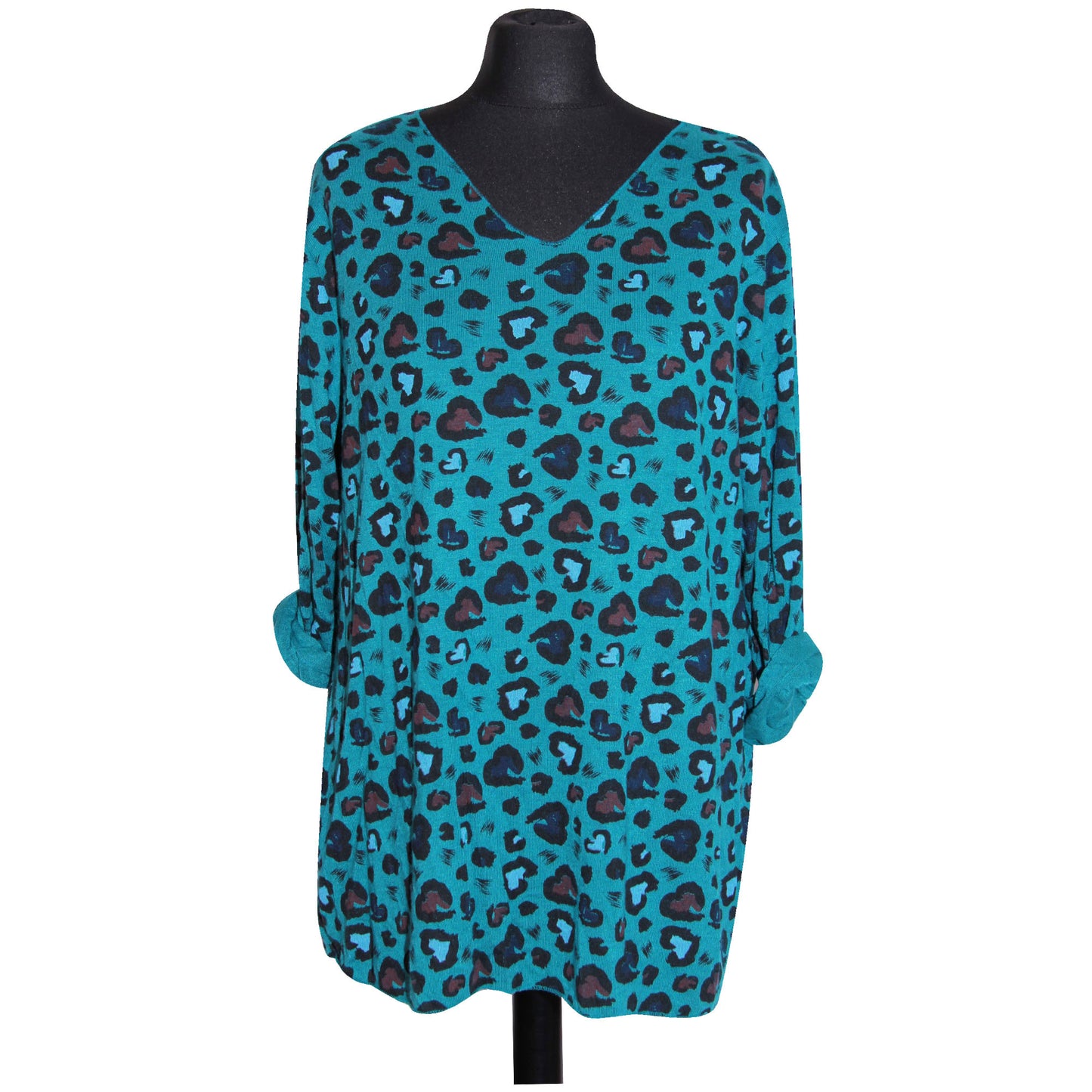 femmes italiennes hauts dames hiver imprimé animal longueur courte