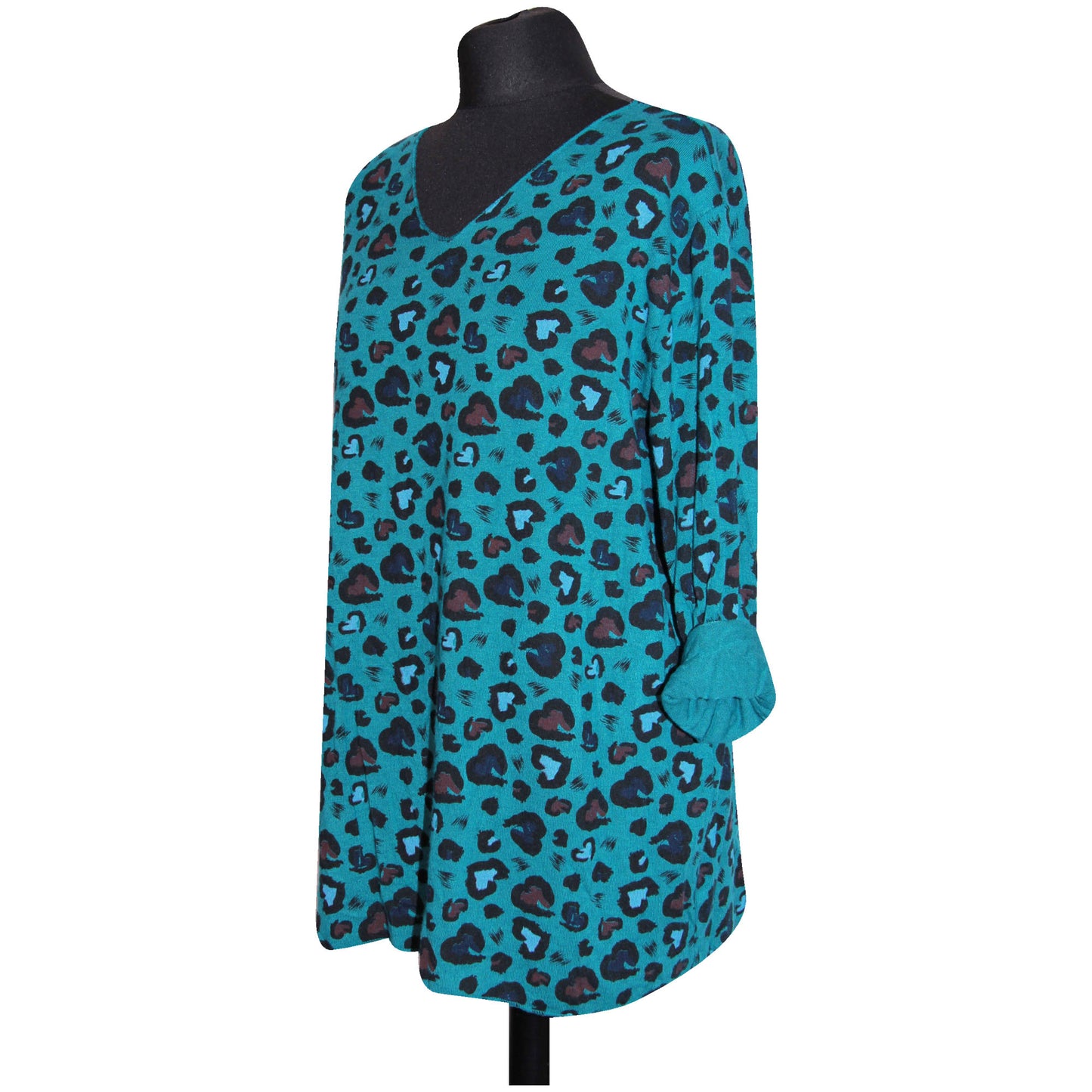 femmes italiennes hauts dames hiver imprimé animal longueur courte