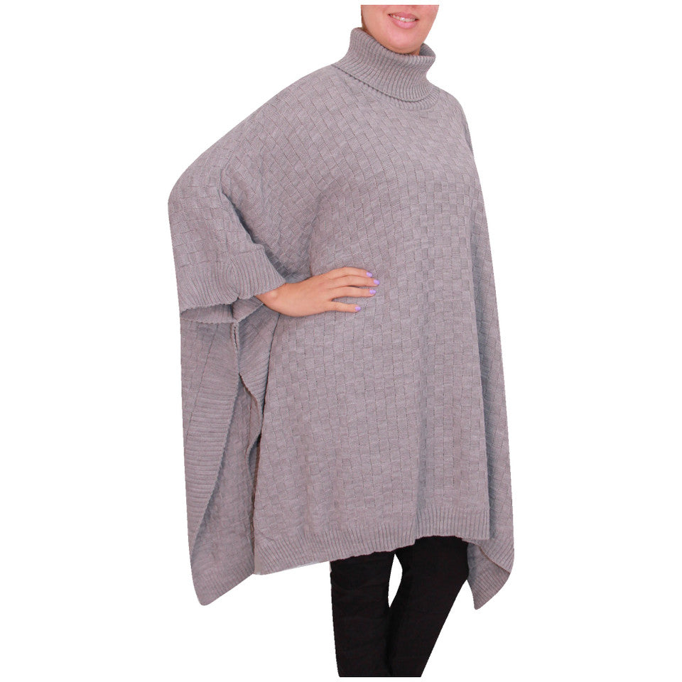 Femmes Poncho Mesdames Col Bénitier tricoté Poncho Cape Châle Écharpe Wrap