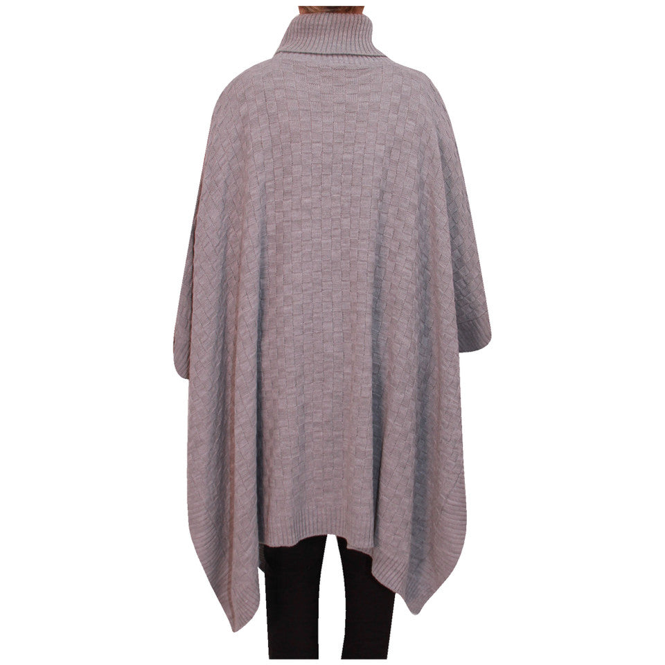 Femmes Poncho Mesdames Col Bénitier tricoté Poncho Cape Châle Écharpe Wrap