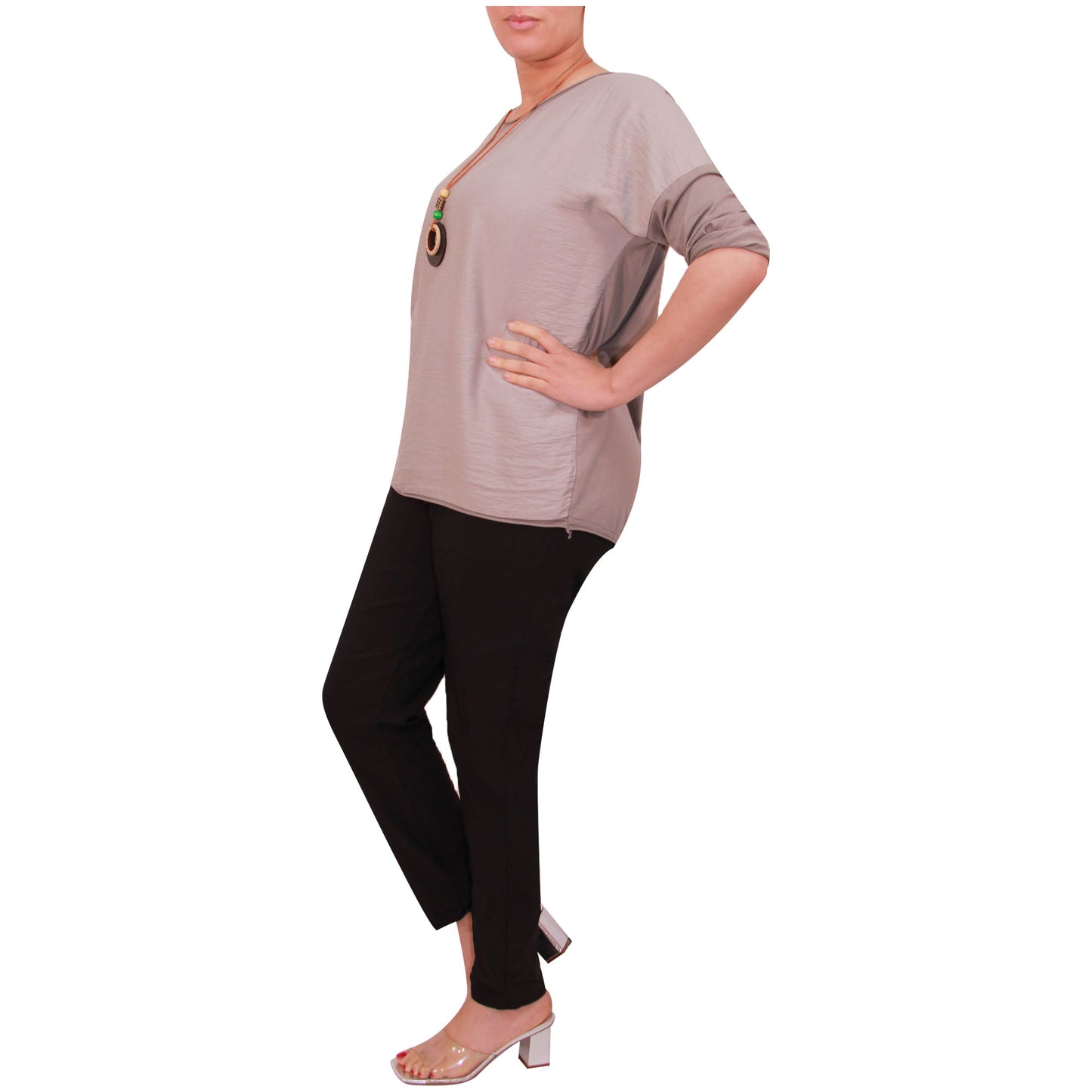 Chemise Crop Top Unie pour Femme, Fabriquée en Italie, avec un Tissu de Qualité Supérieure
