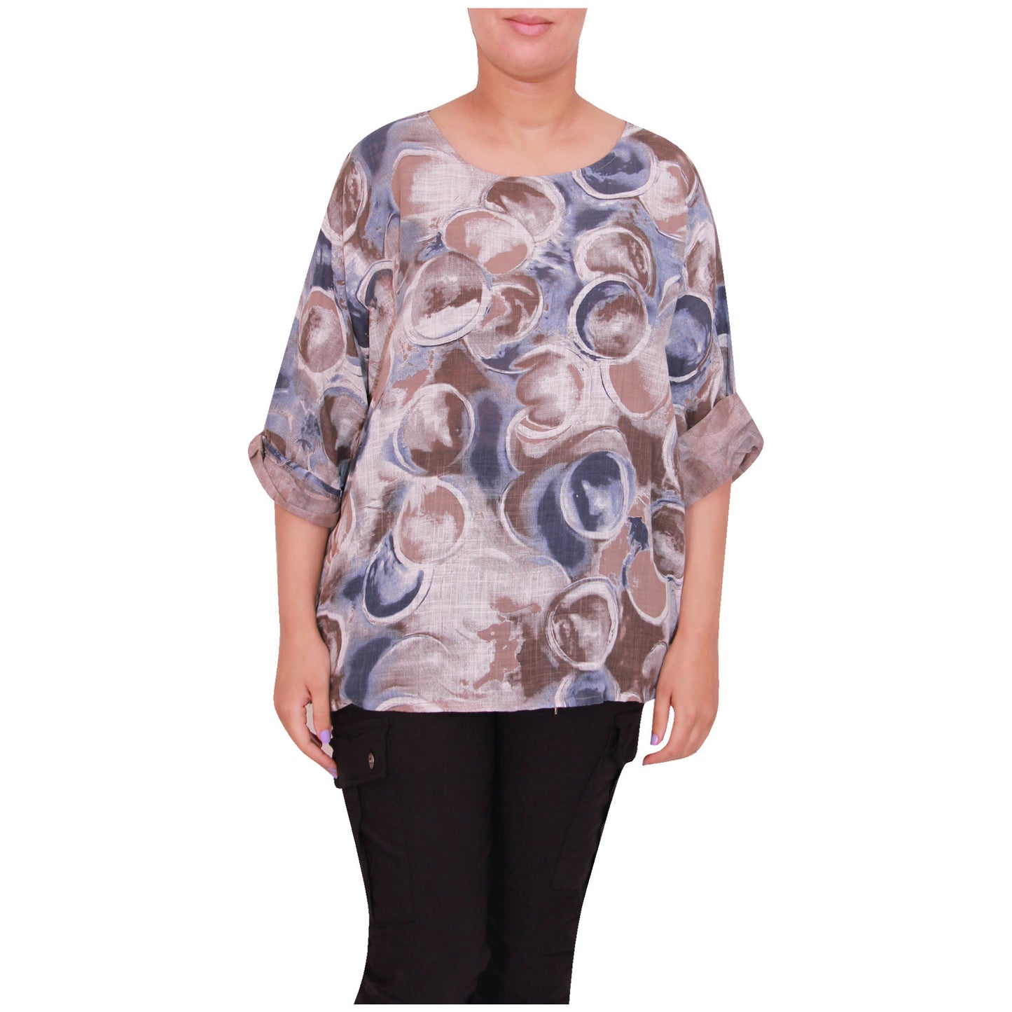 Circle Print Italian Crop Top