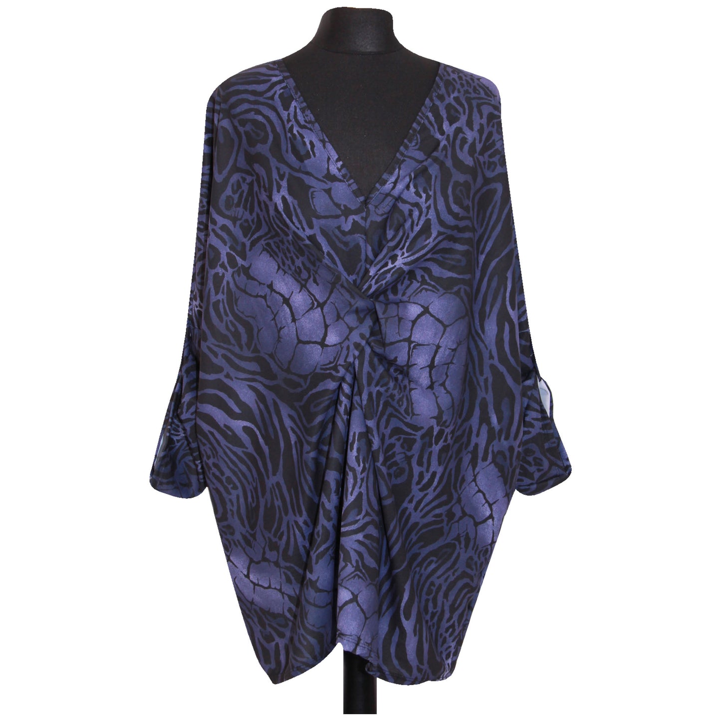 top italien pour femme imprimé animal TWIST FRONT BATWING