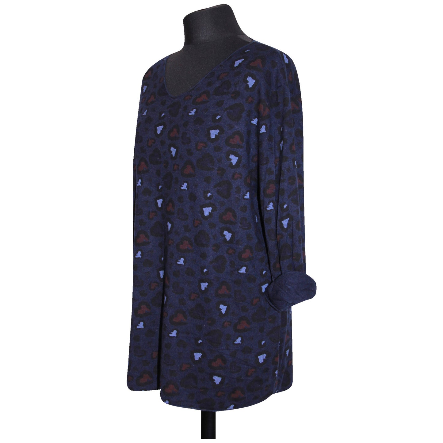femmes italiennes hauts dames hiver imprimé animal longueur courte