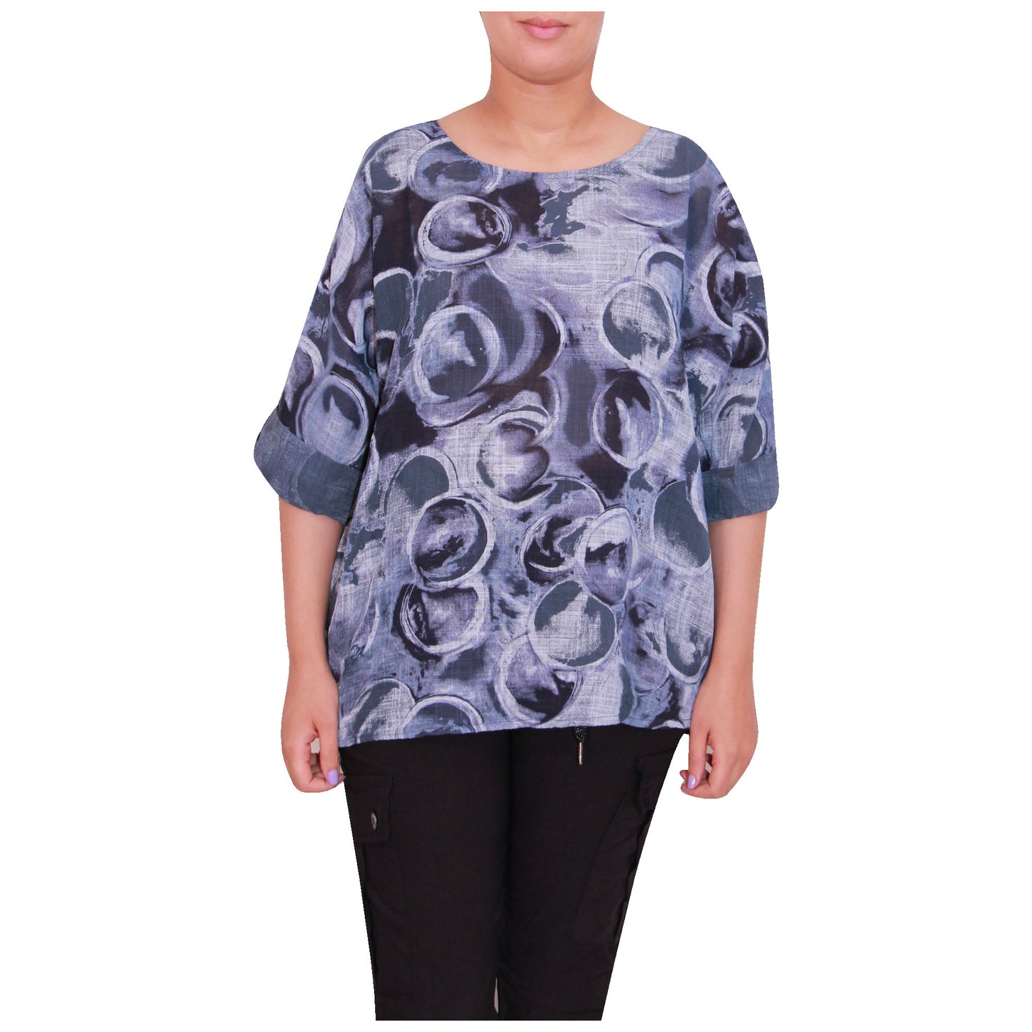 Circle Print Italian Crop Top