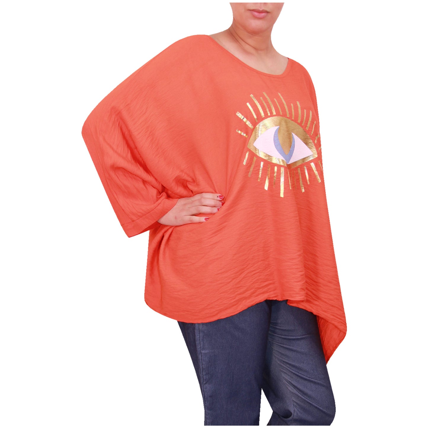 Mesdames fashion top femmes plus taille kimono eye top filles