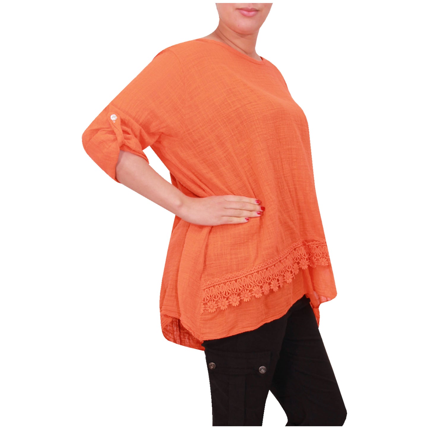 Italian Ladies Plain Lace Top
