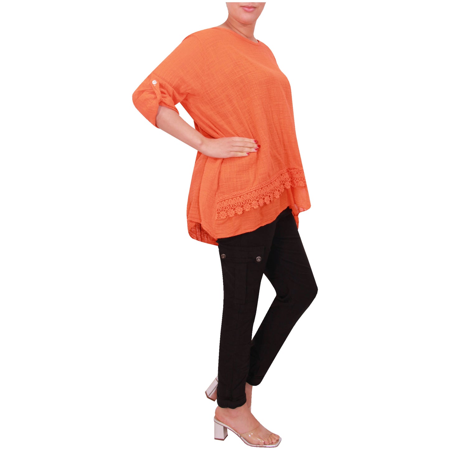 Italian Ladies Plain Lace Top