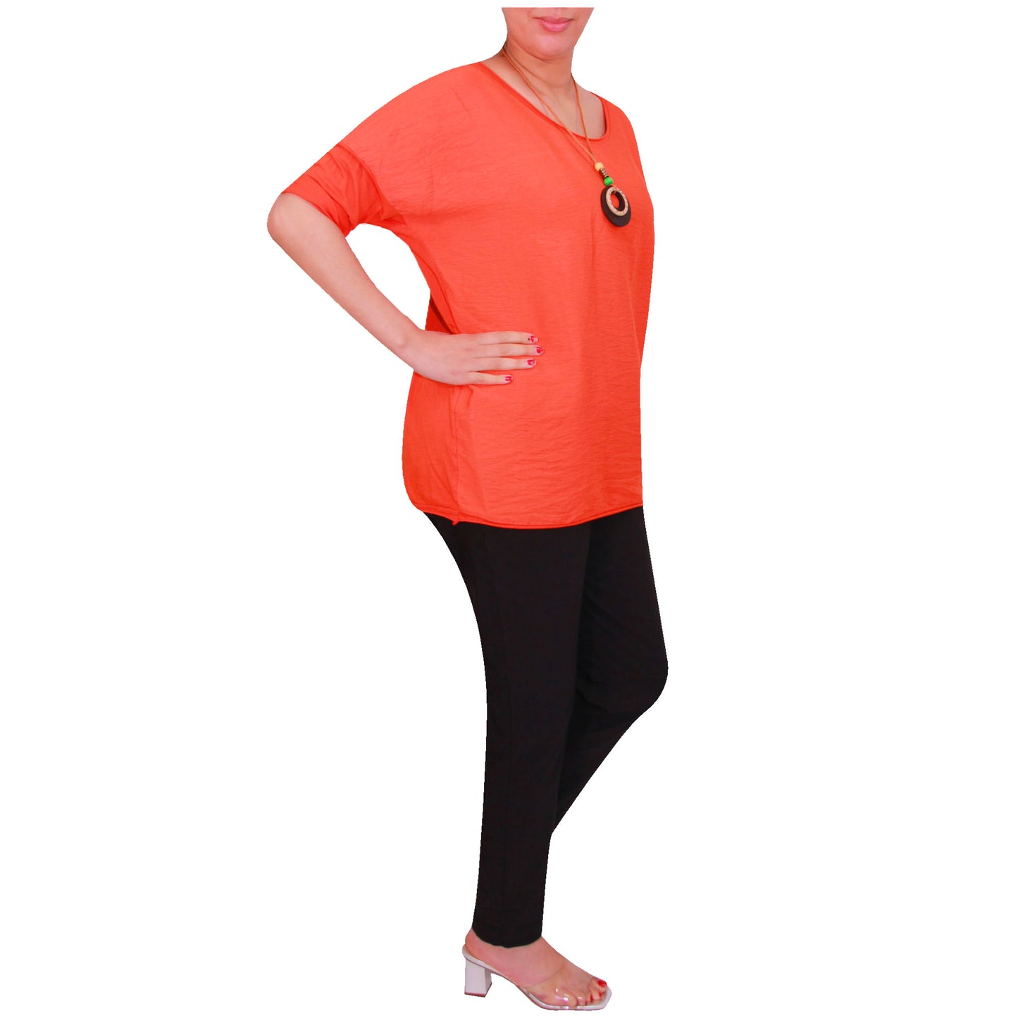 Chemise Crop Top Unie pour Femme, Fabriquée en Italie, avec un Tissu de Qualité Supérieure