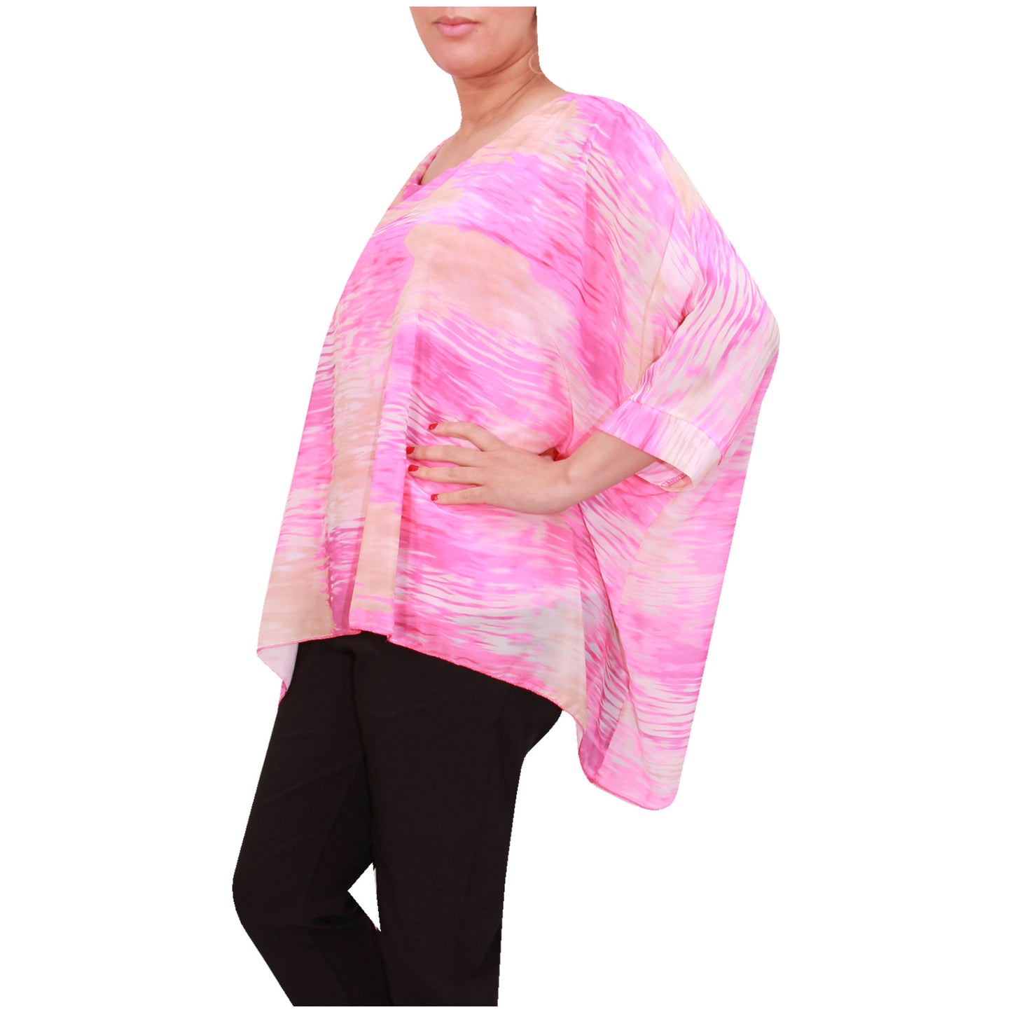 Top femme chemisier en mousseline de soie Tie Dye