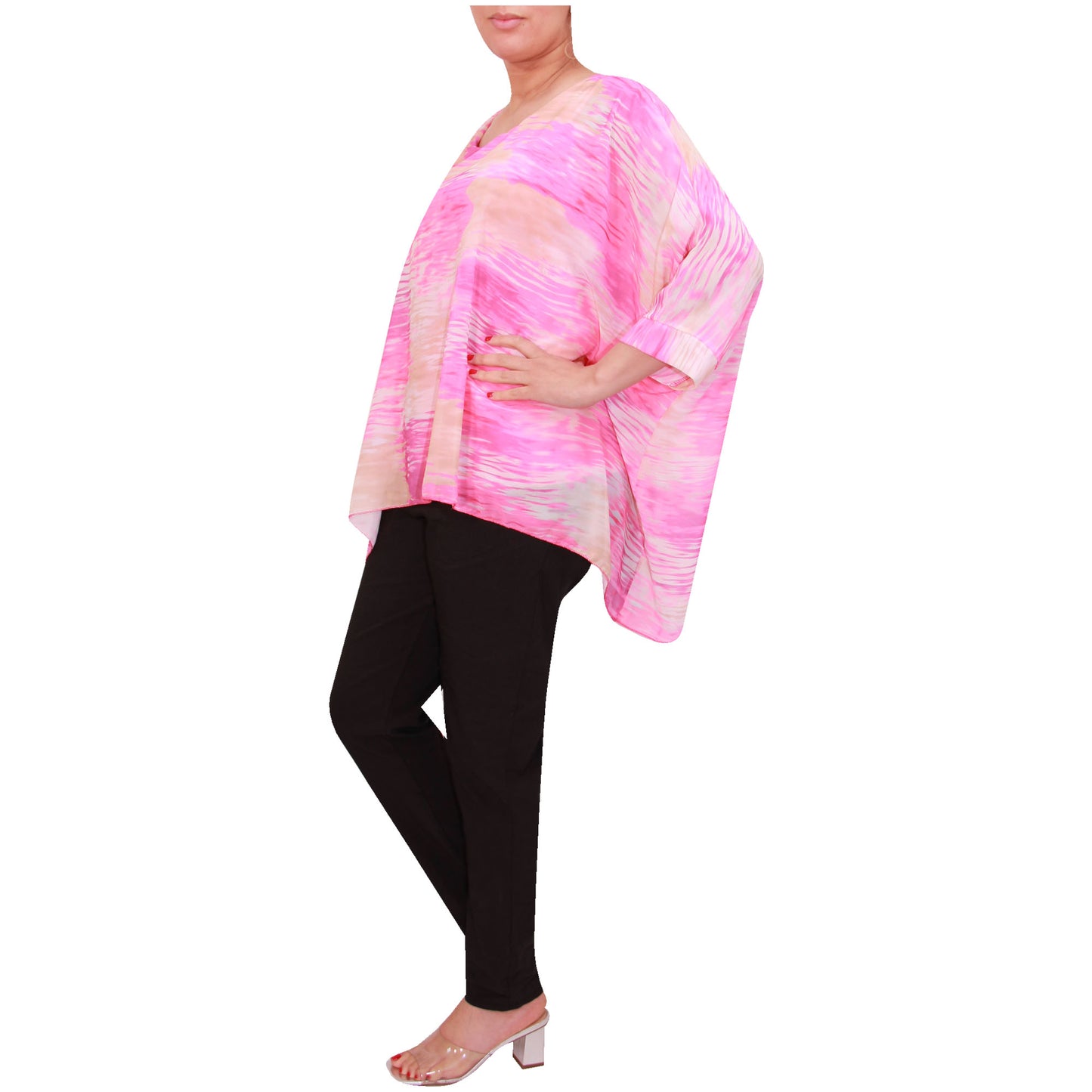 Top femme chemisier en mousseline de soie Tie Dye
